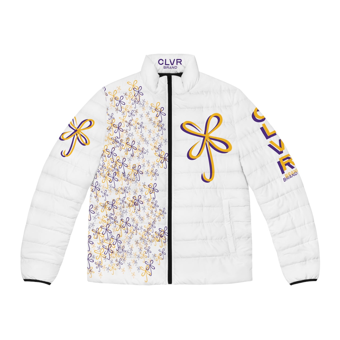 CLVR White+Purple&Gold Puffer Jacket