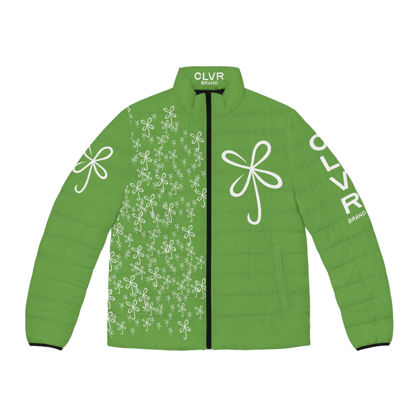 CLVR Green+White Puffer Jacket