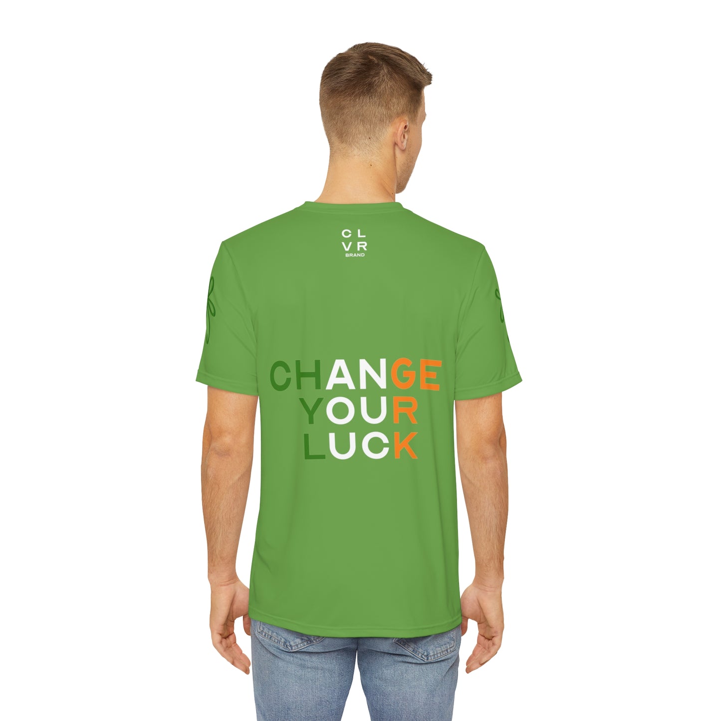 CLVR Irish Green+White+Orange Change Your Luck Tee