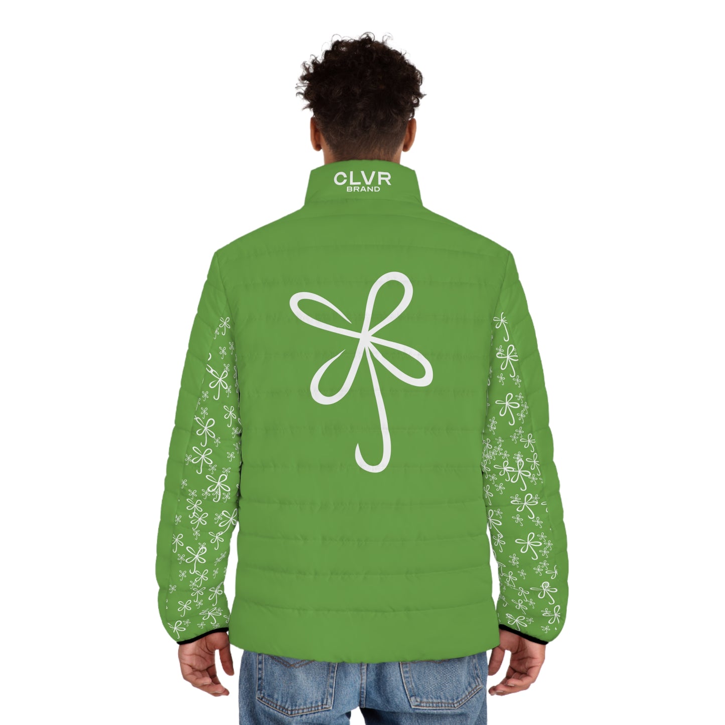 CLVR Green+White Puffer Jacket