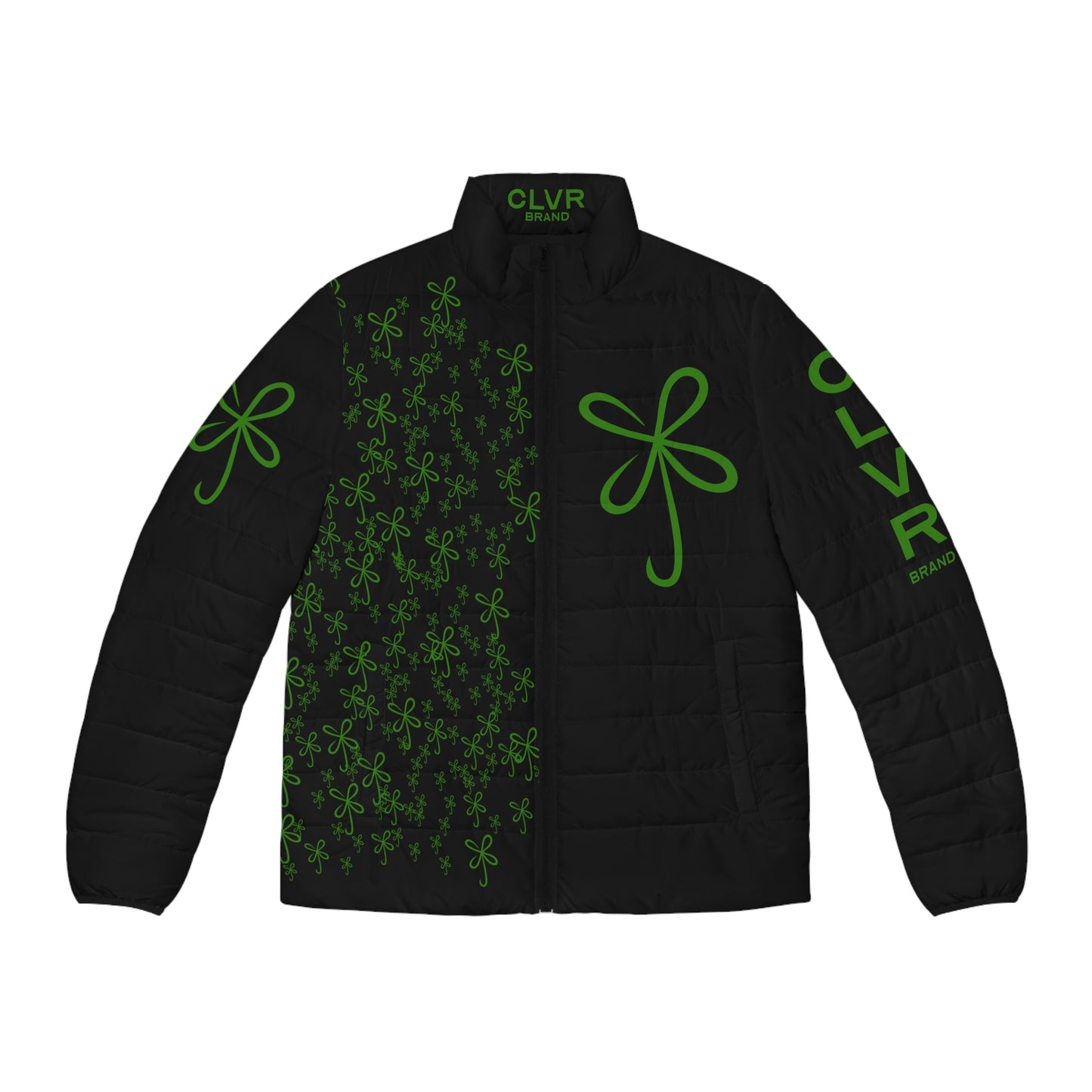 CLVR Black+Green Puffer Jacket
