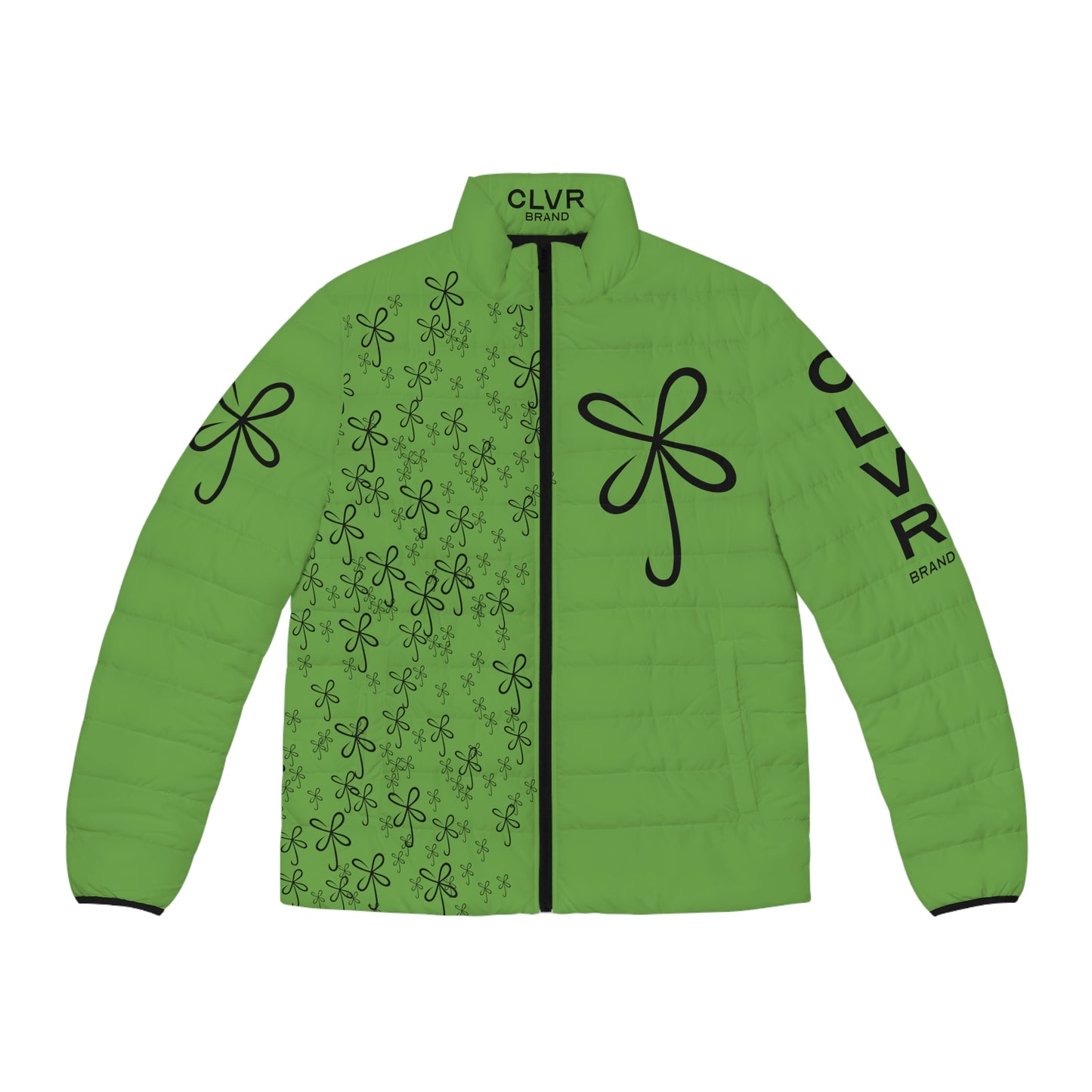 CLVR Green+Black Puffer Jacket