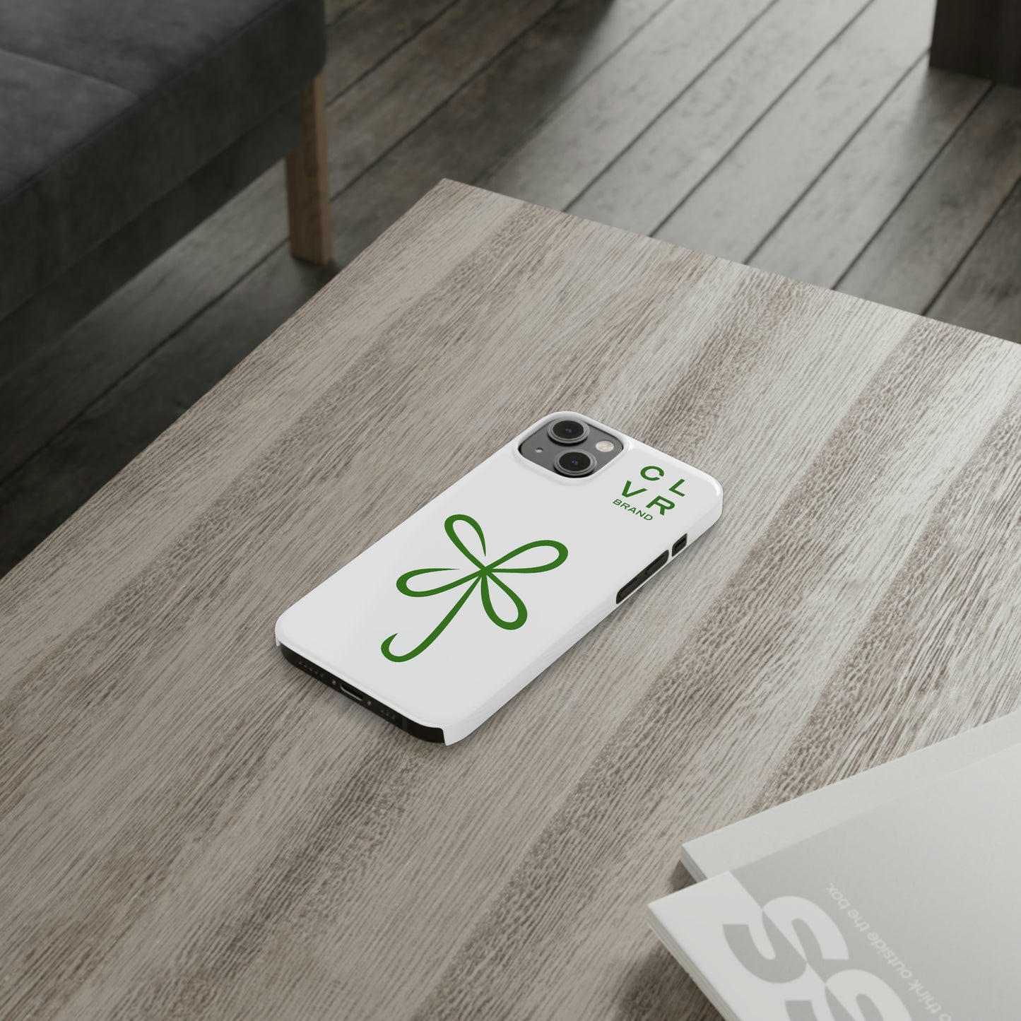 CLVR White+Green iPhone Slim Case