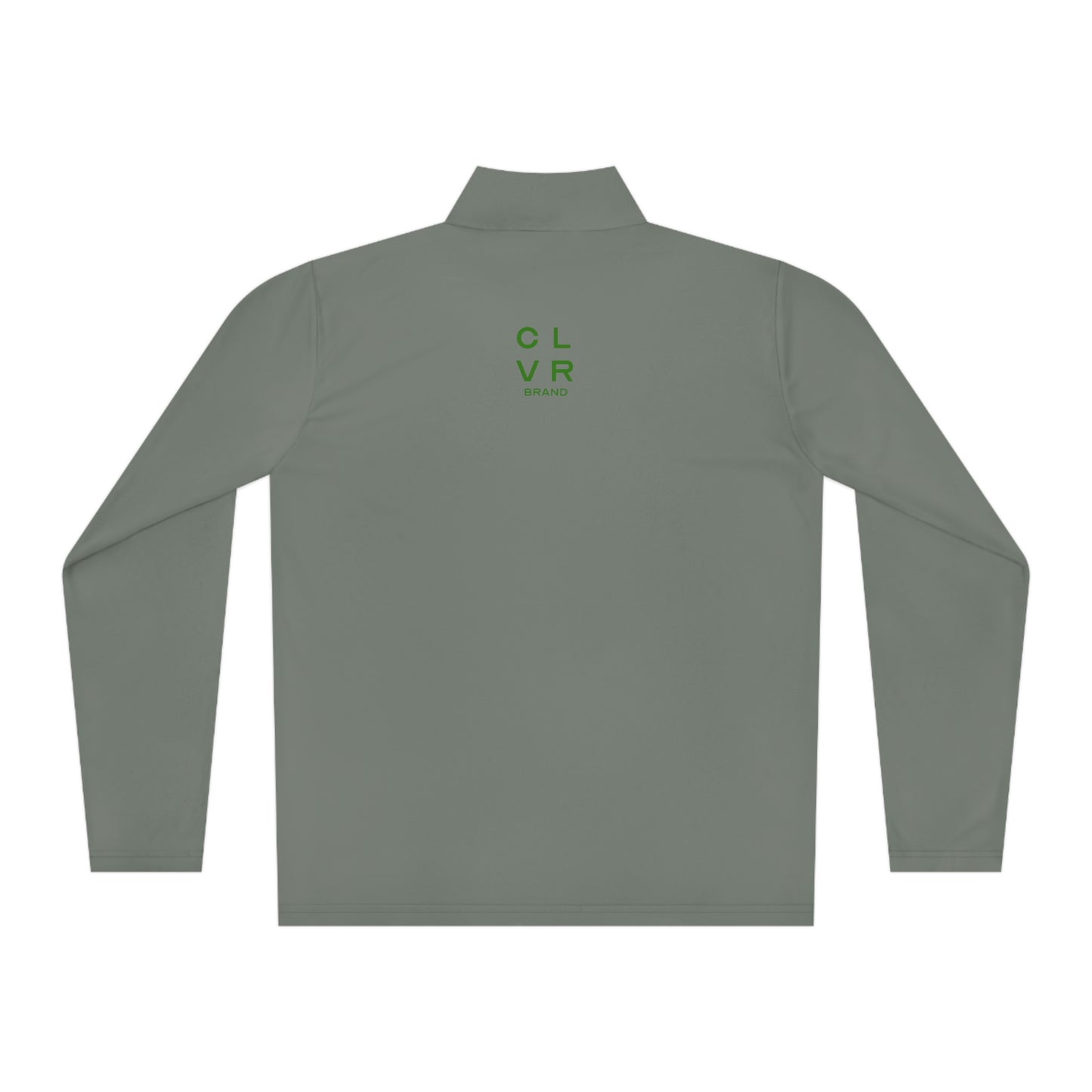 CLVR Unisex Quarter-Zip Pullover with Green Logo