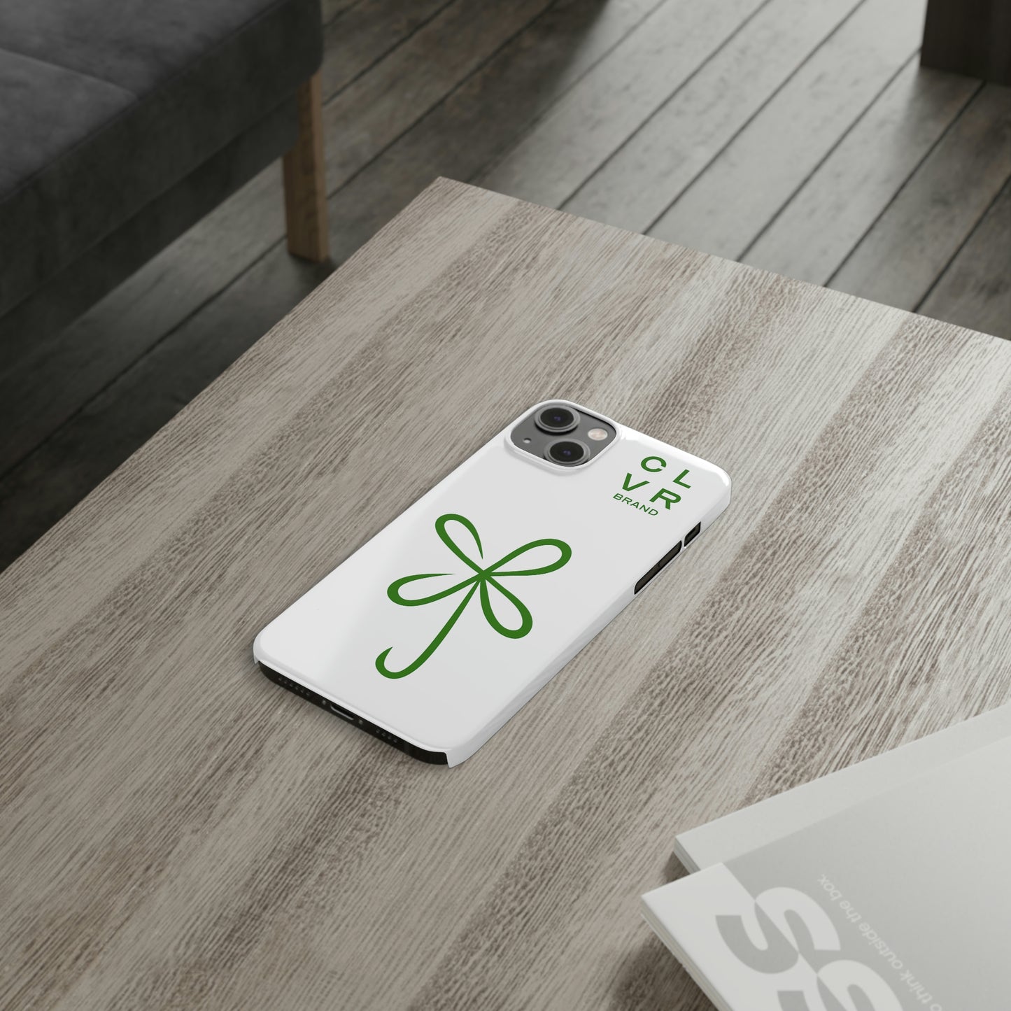 CLVR White+Green iPhone Slim Case