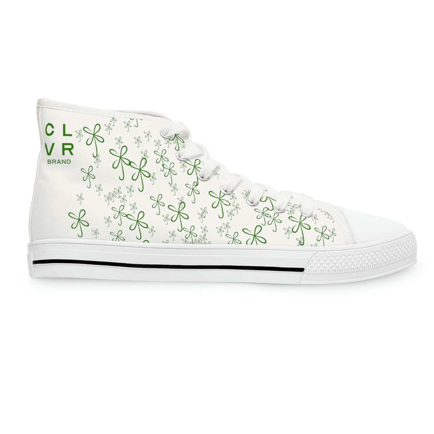 CLVR Women's High Top Sneakers White+Green