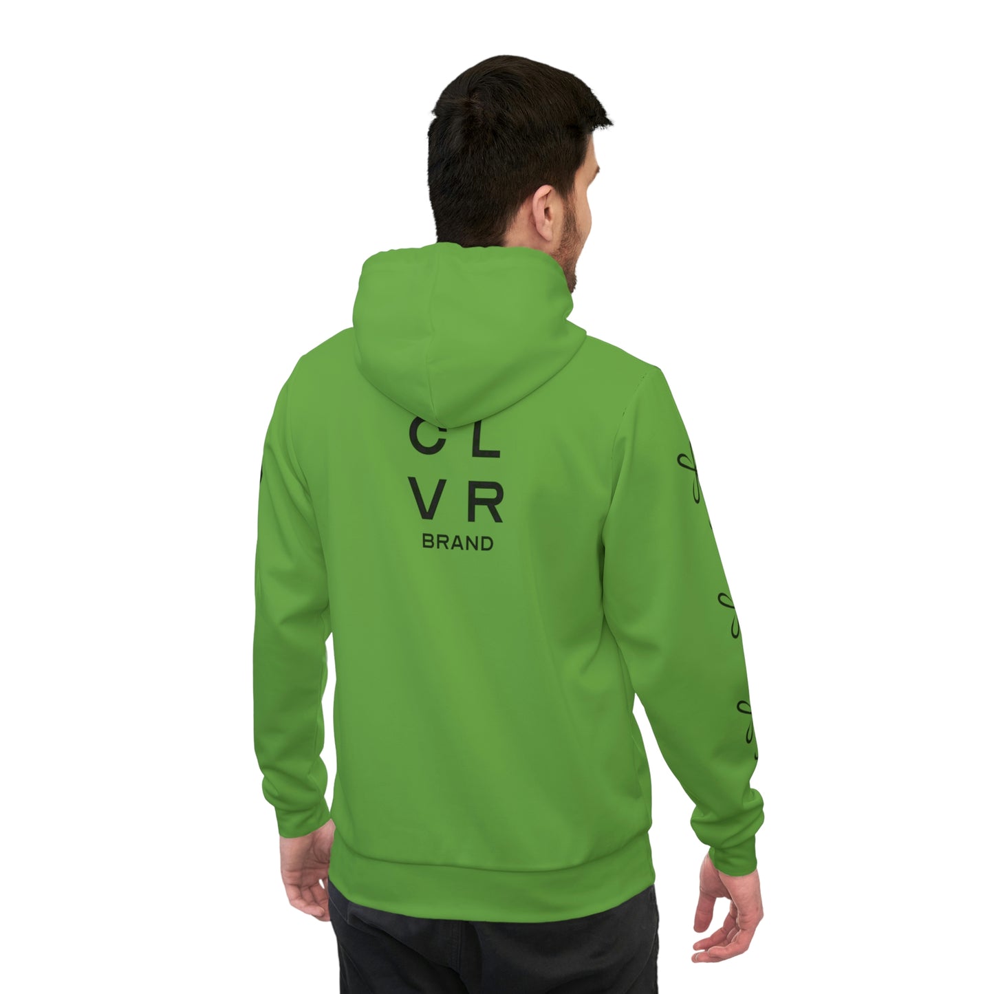 CLVR Green + Black Pull-Over Athletic Hoodie