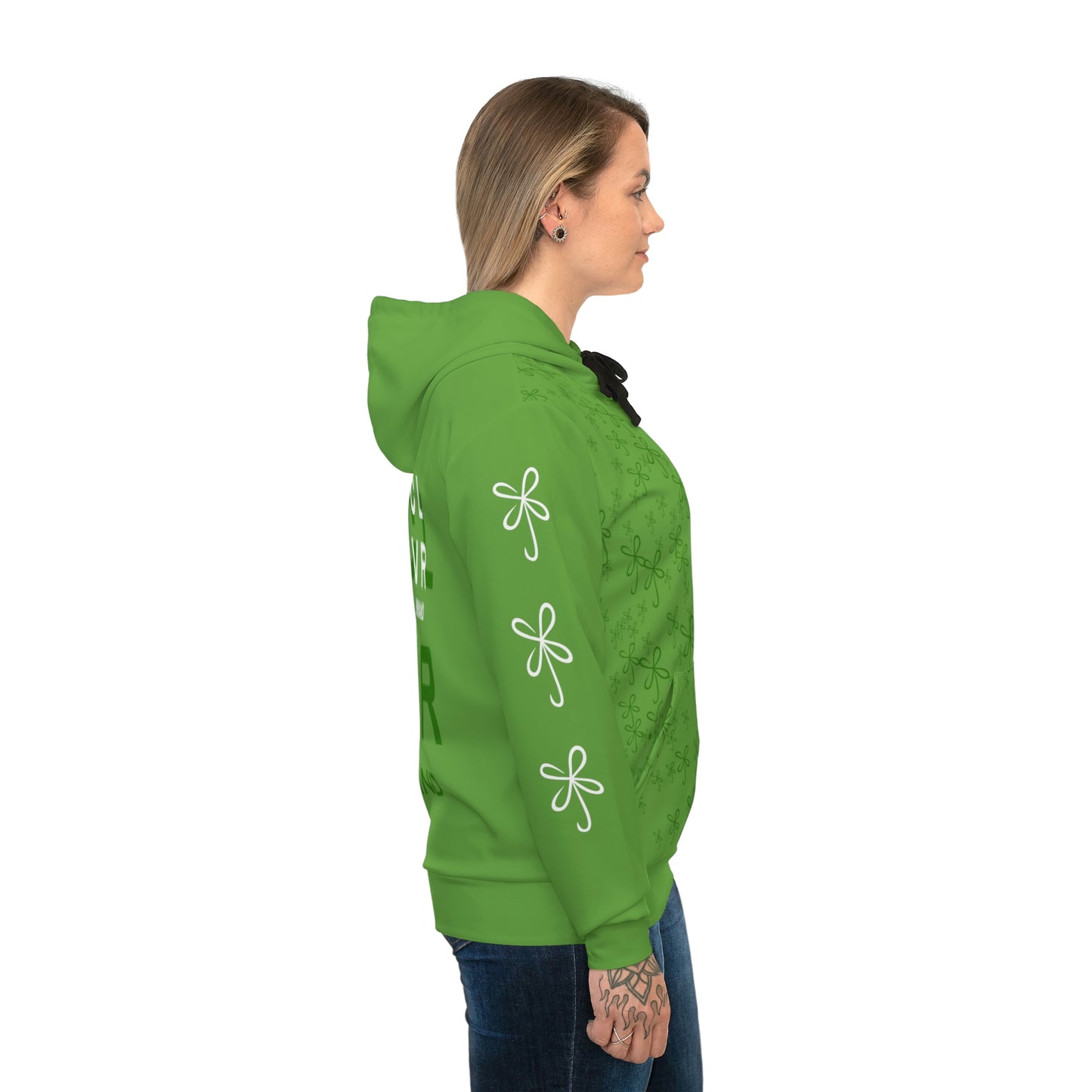 CLVR Green + White Pull-Over Athletic Hoodie