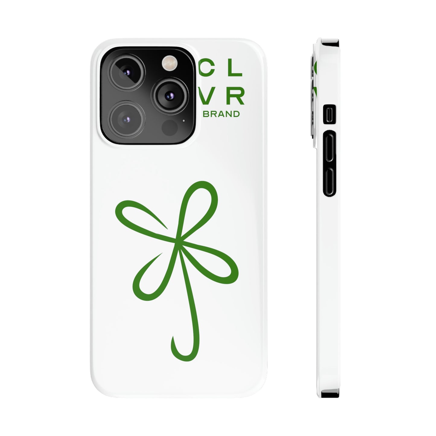 CLVR White+Green iPhone Slim Case