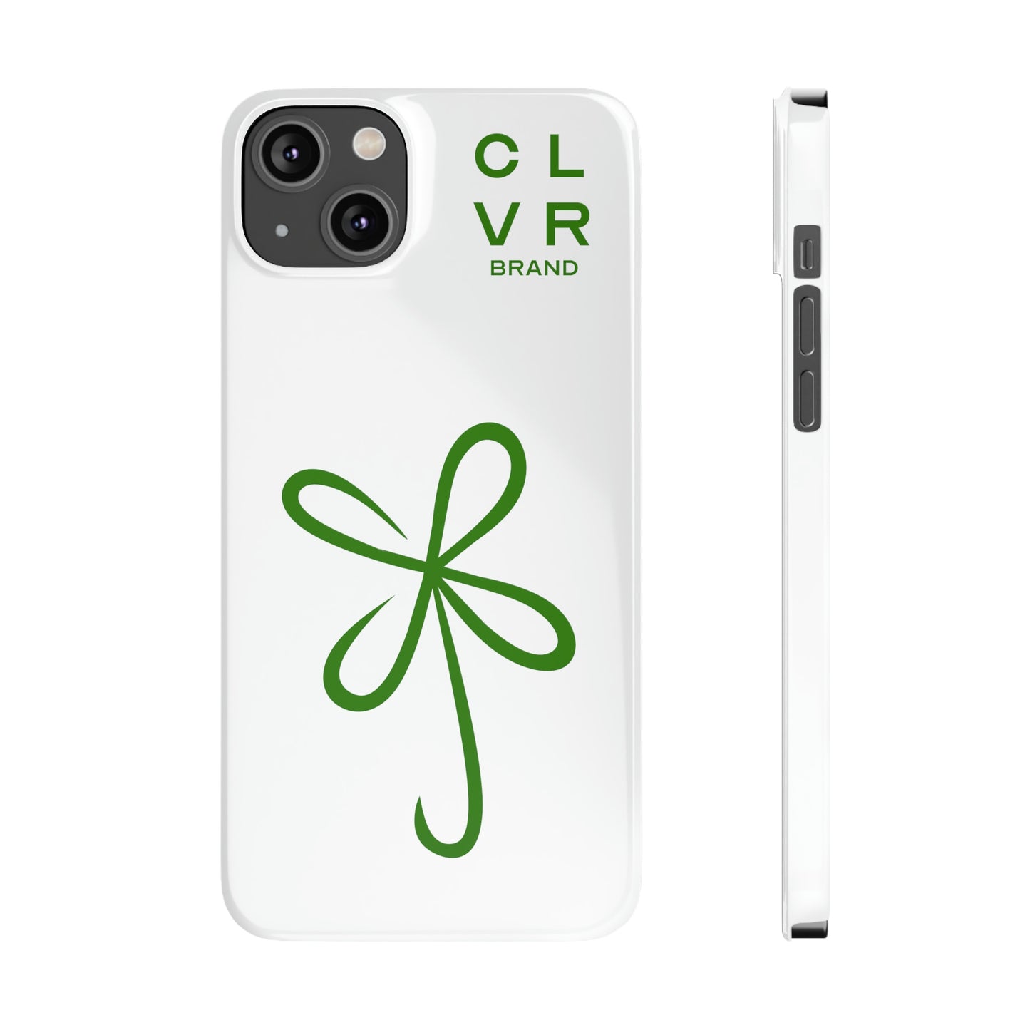 CLVR White+Green iPhone Slim Case