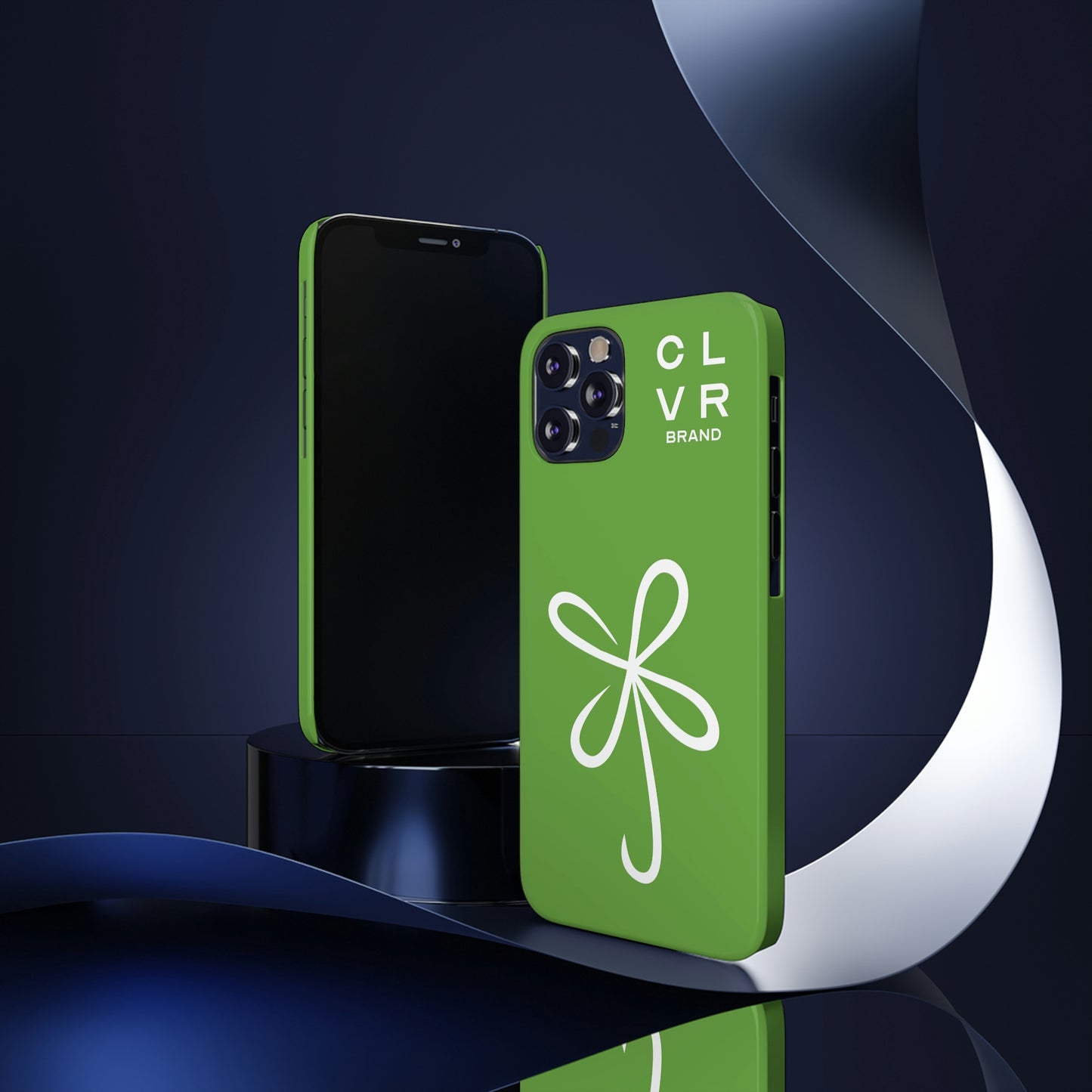 CLVR Green+White iPhone Slim Case