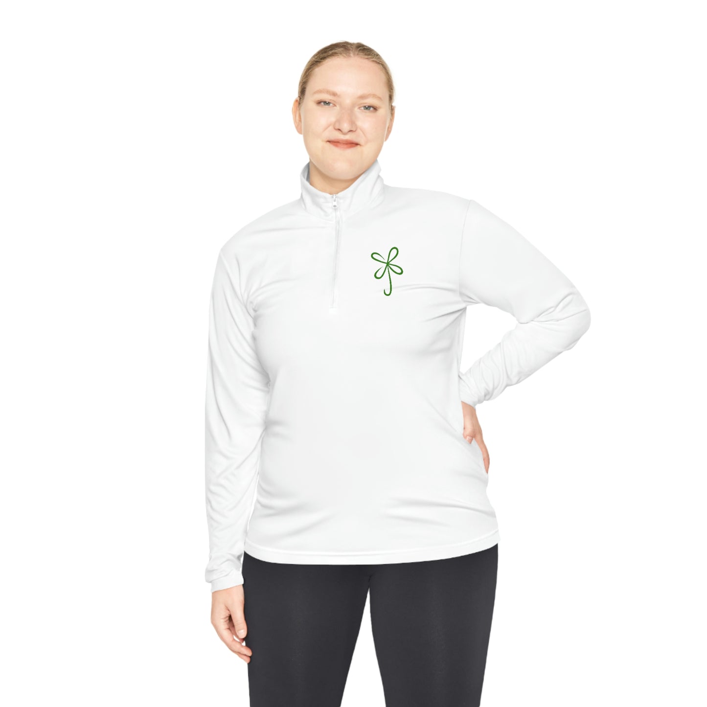 CLVR Unisex Quarter-Zip Pullover with Green Logo