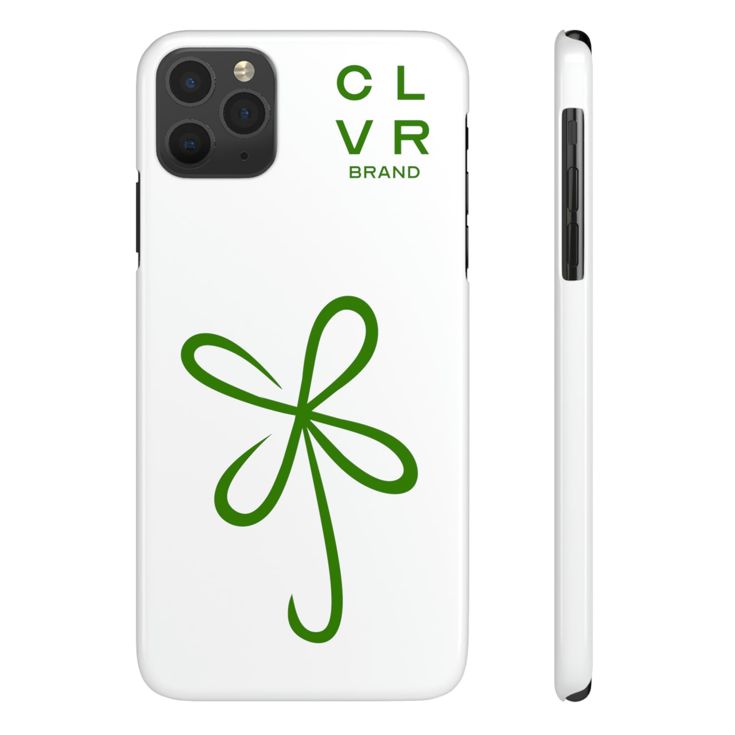 CLVR White+Green iPhone Slim Case