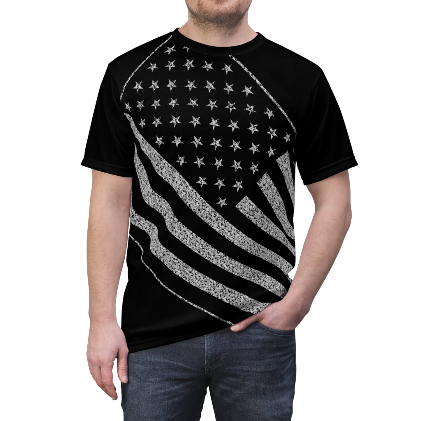 Men's Black USA Star Spangled Tee