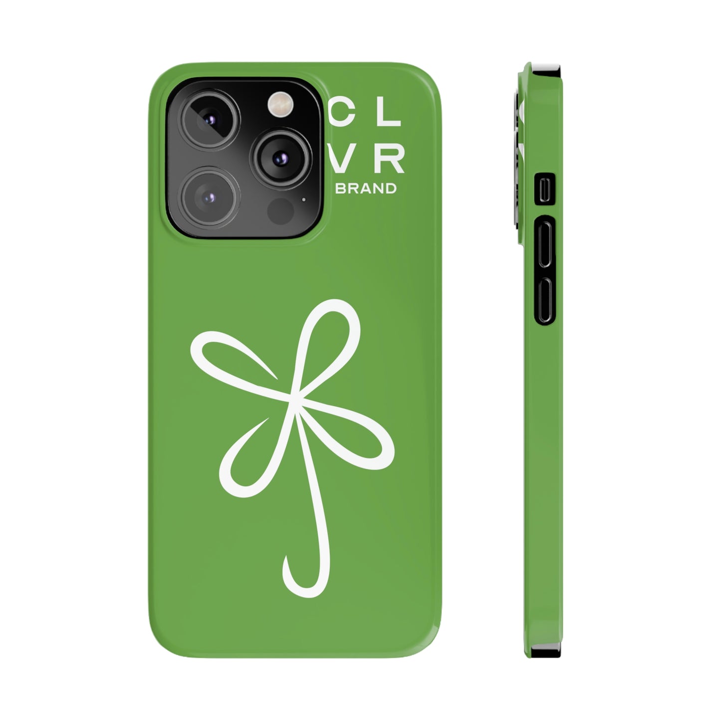 CLVR Green+White iPhone Slim Case