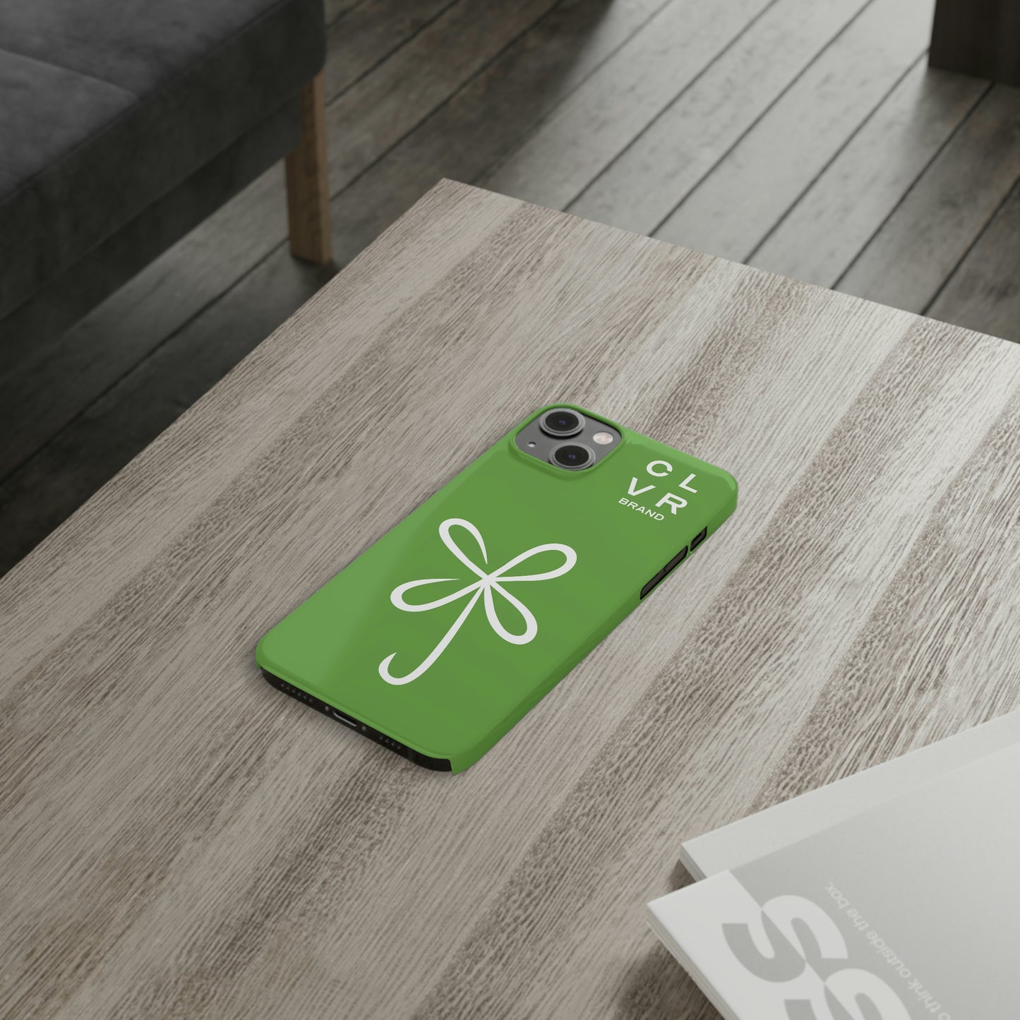 CLVR Green+White iPhone Slim Case