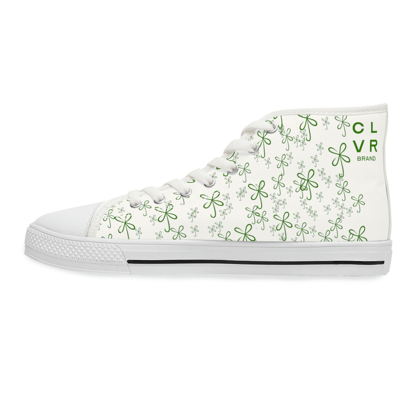 CLVR Women's High Top Sneakers White+Green
