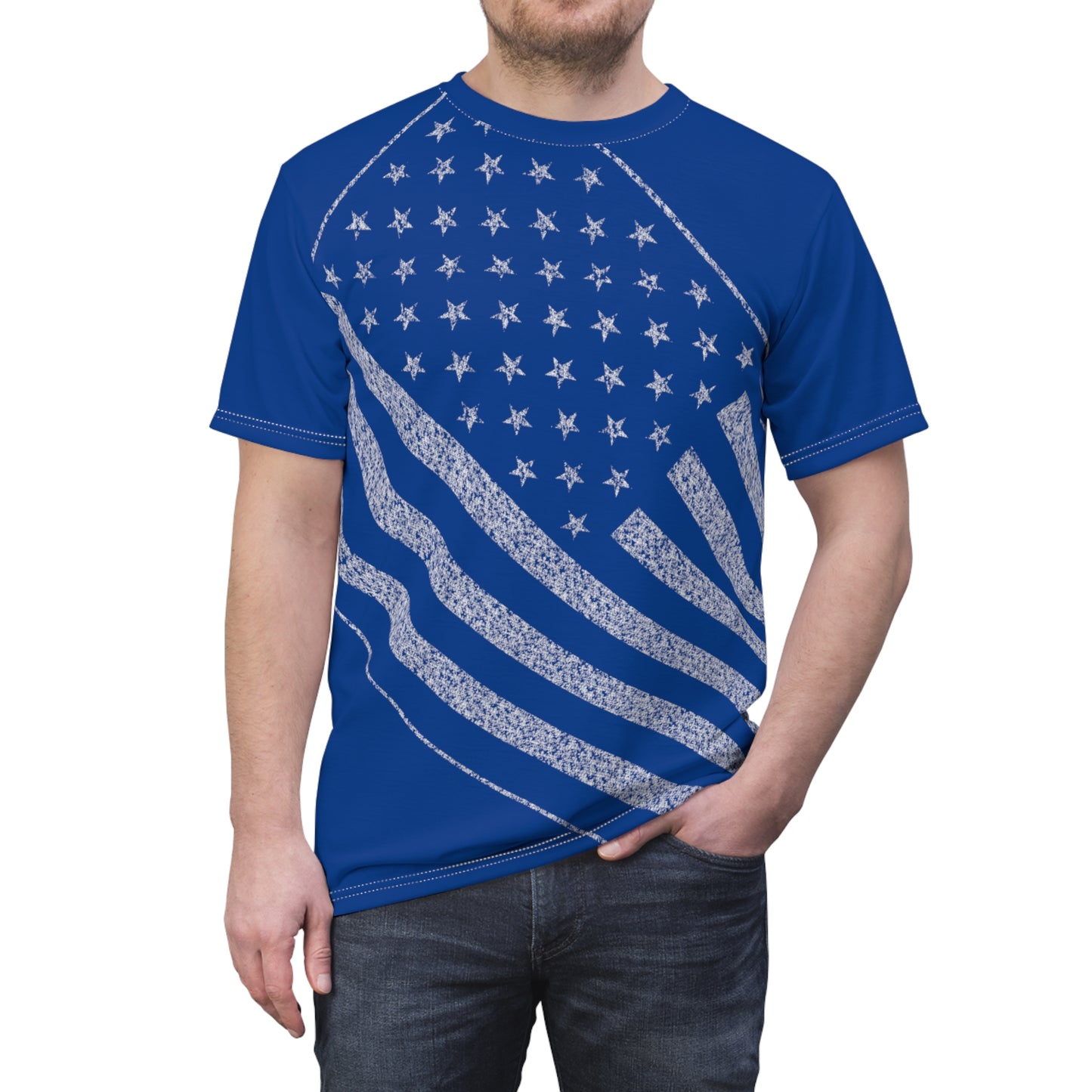 Men's Blue USA Star Spangled Tee