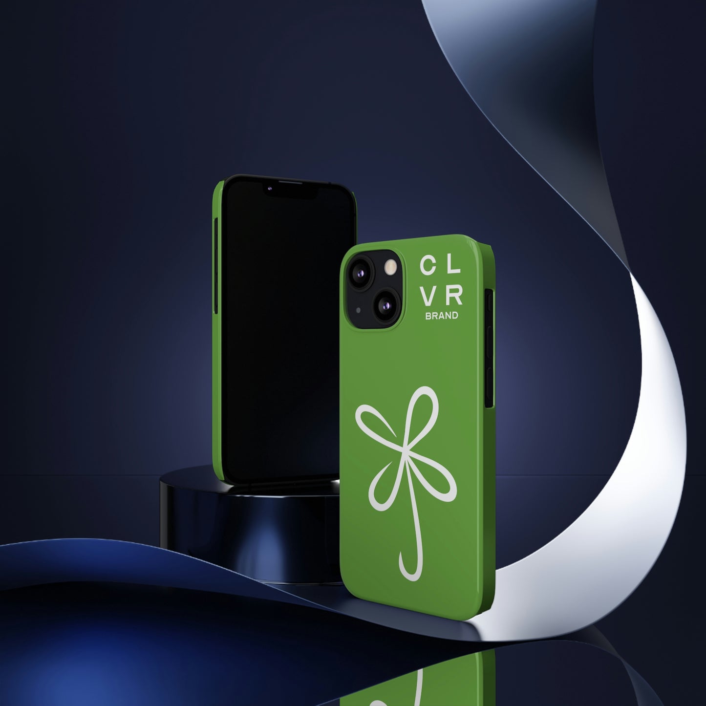 CLVR Green+White iPhone Slim Case
