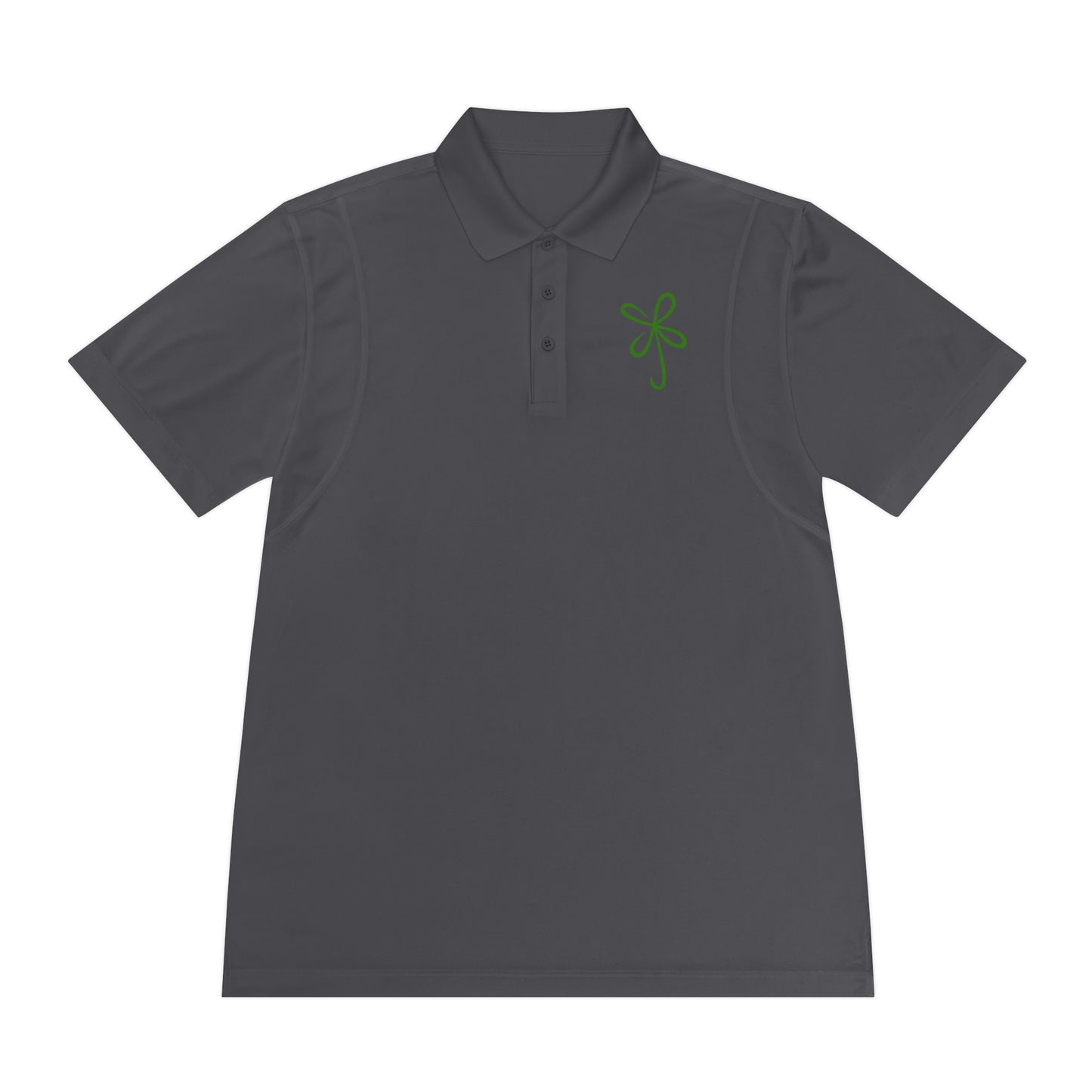 CLVR Men's Sport Polo Shirt in Green Logo