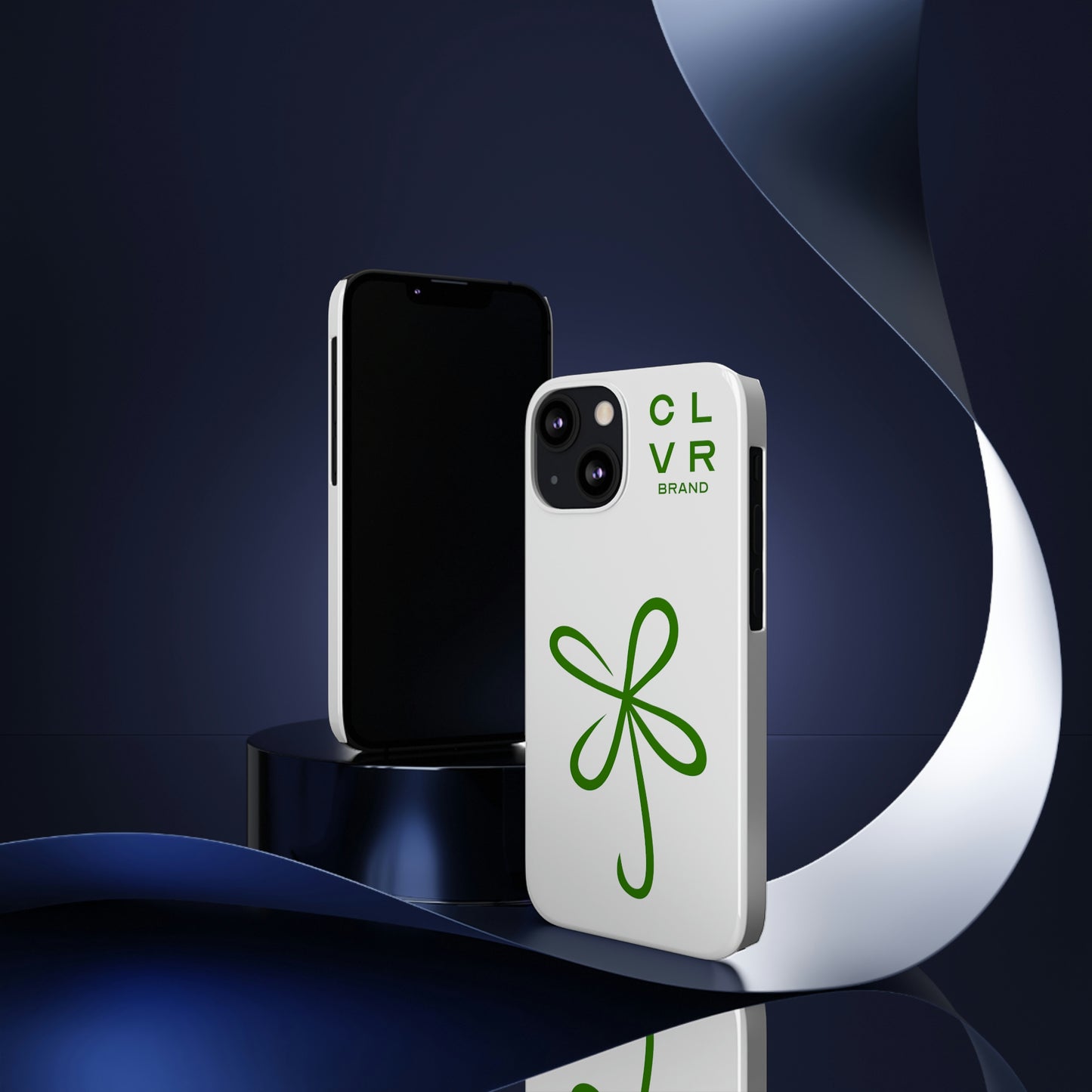 CLVR White+Green iPhone Slim Case