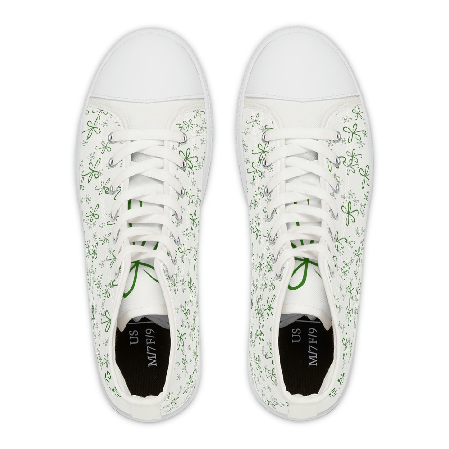 CLVR Women's High Top Sneakers White+Green
