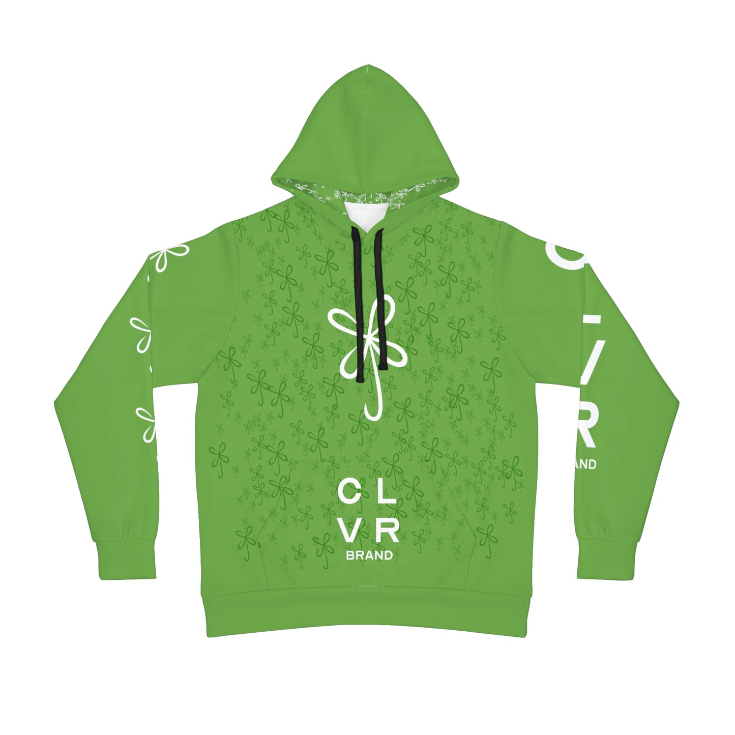 CLVR Green + White Pull-Over Athletic Hoodie