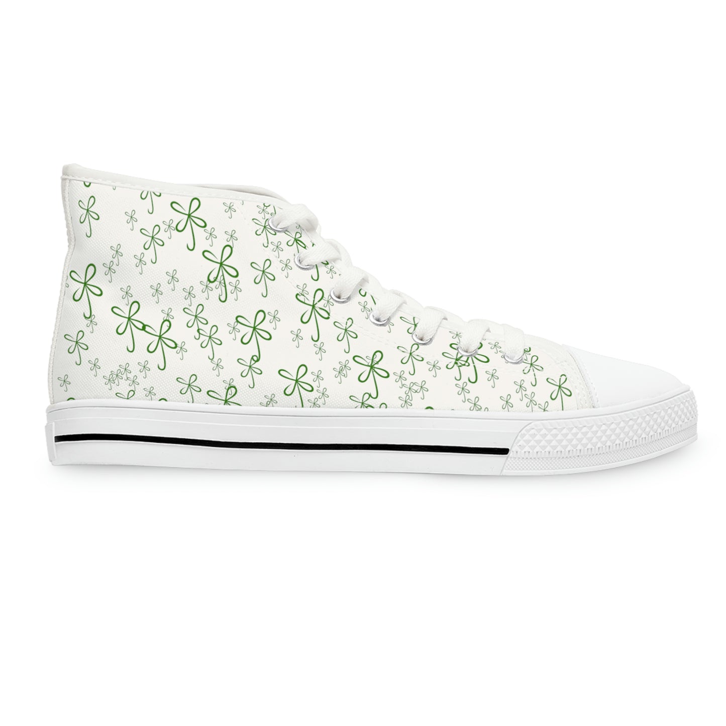 CLVR Women's High Top Sneakers White+Green