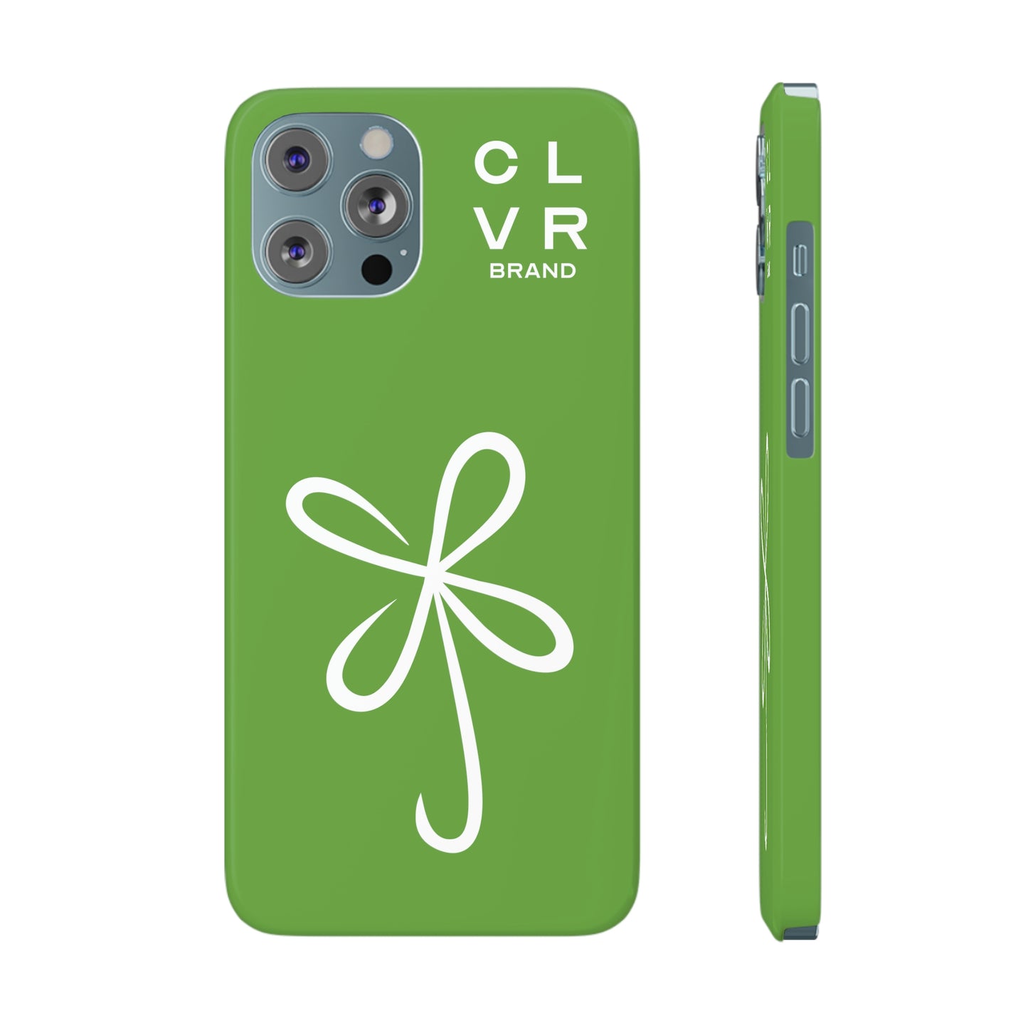 CLVR Green+White iPhone Slim Case