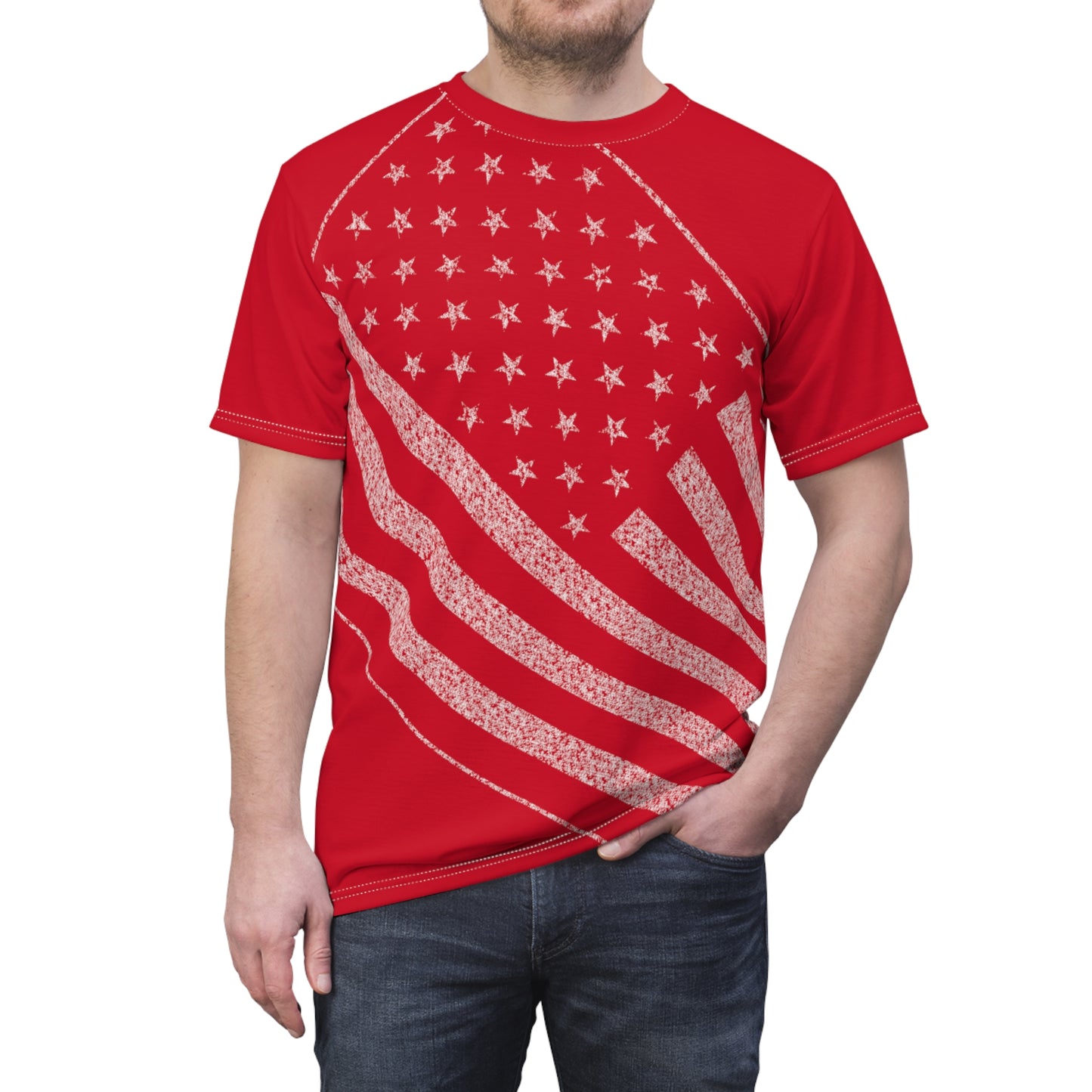 Men's Red USA Star Spangled Tee