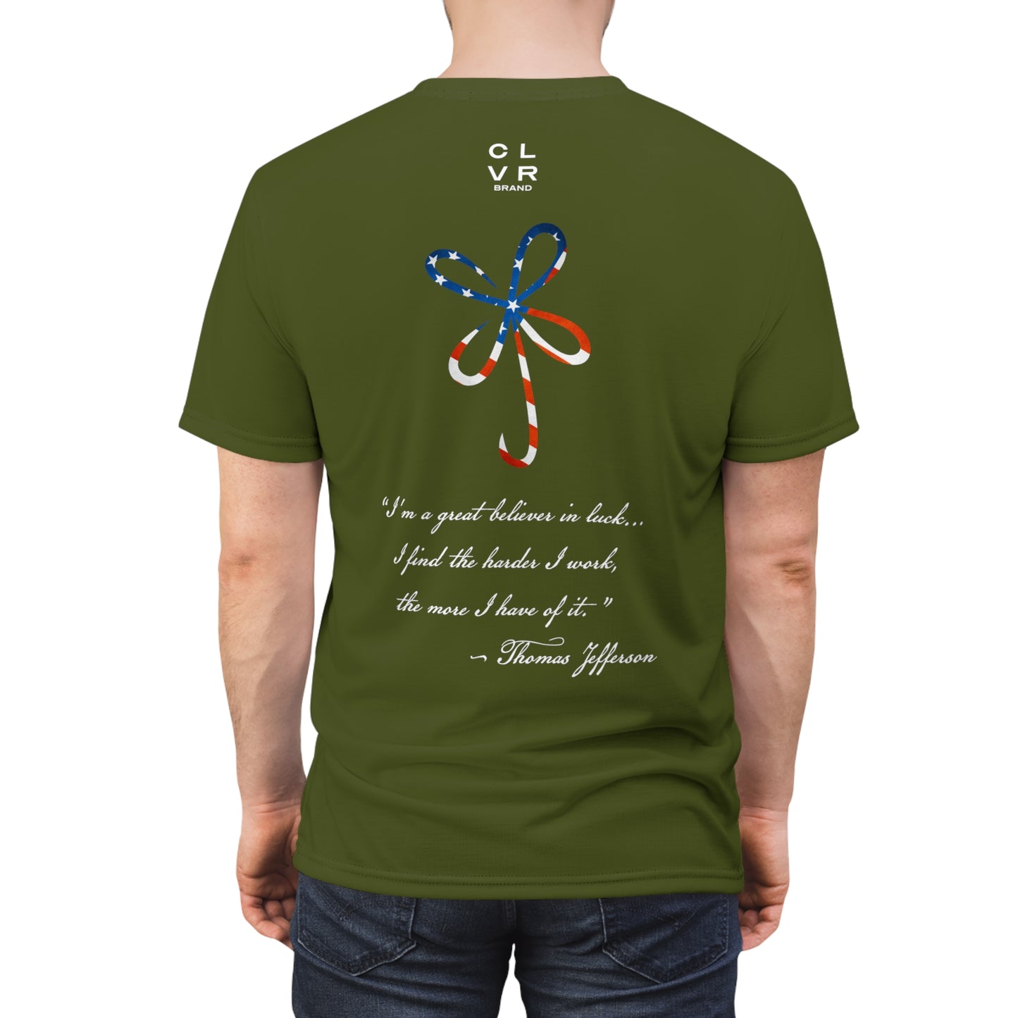 Men's Army Green USA Star Spangled Tee