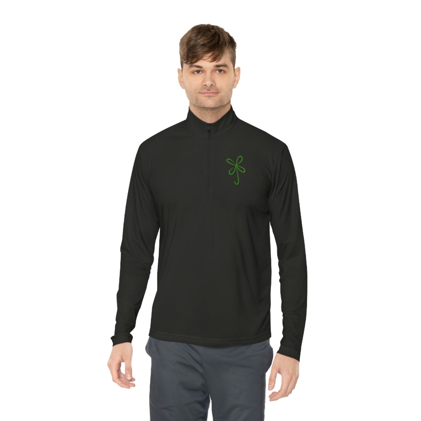 CLVR Unisex Quarter-Zip Pullover with Green Logo