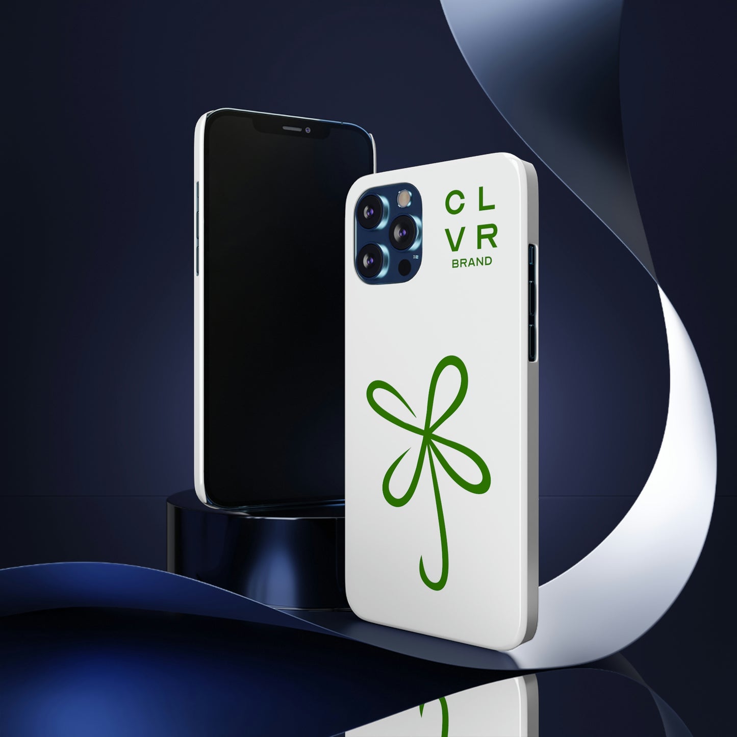 CLVR White+Green iPhone Slim Case