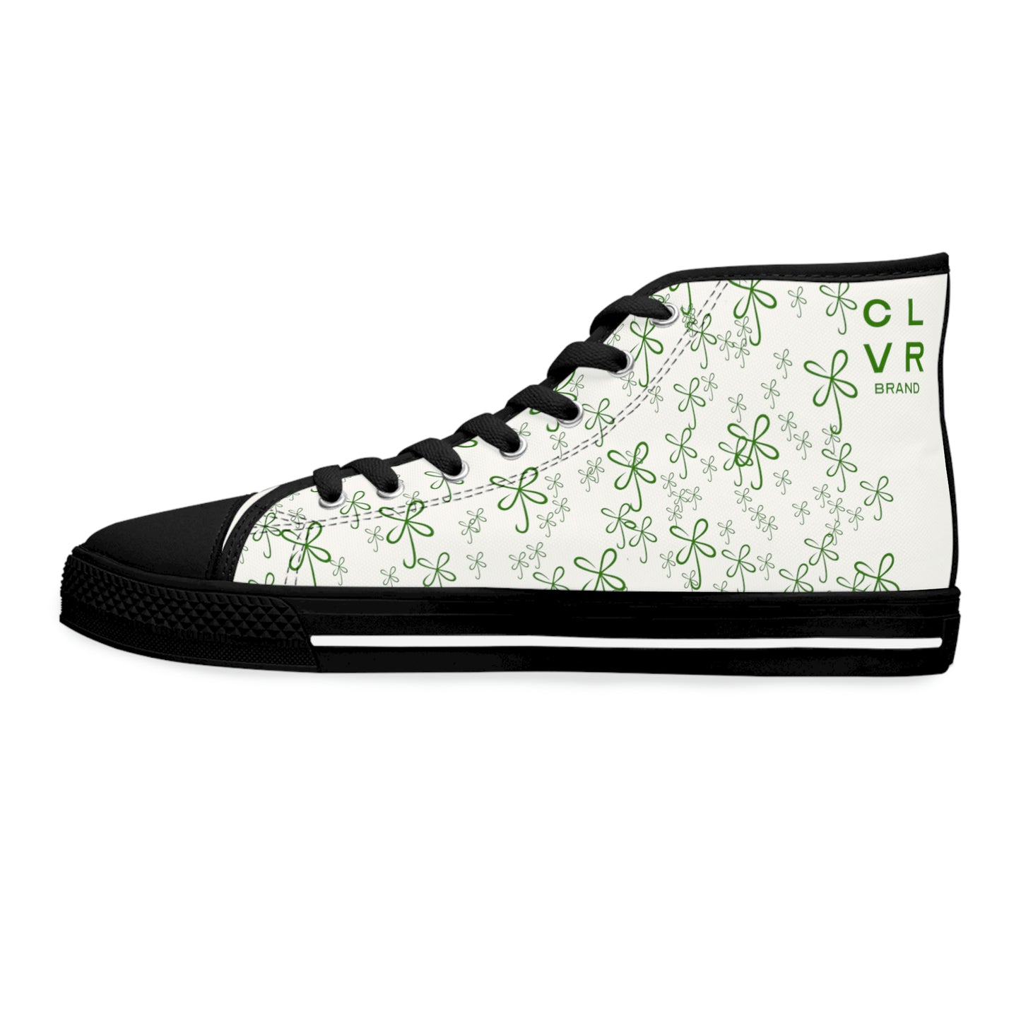 CLVR Women's High Top Sneakers White+Green