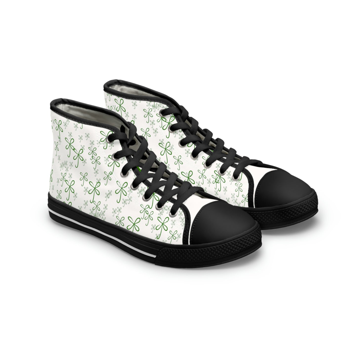 CLVR Women's High Top Sneakers White+Green