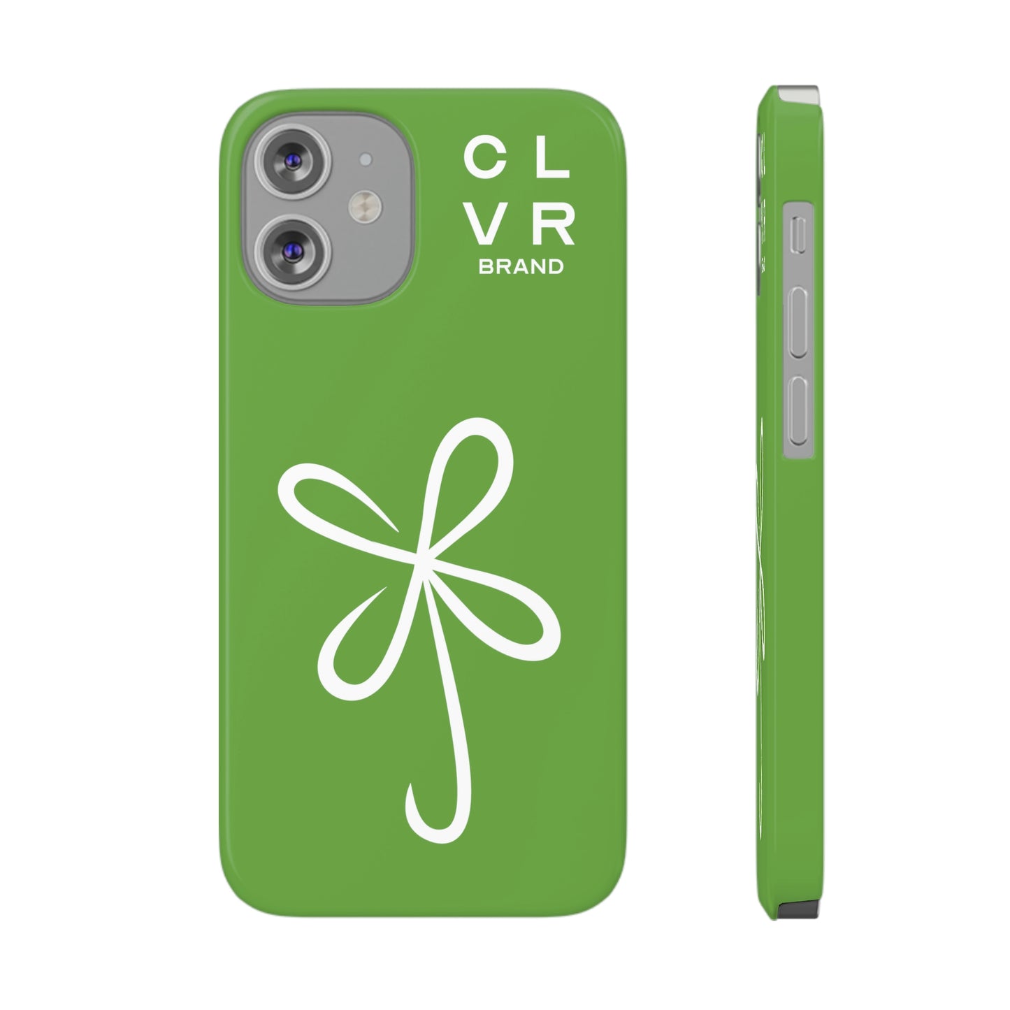 CLVR Green+White iPhone Slim Case