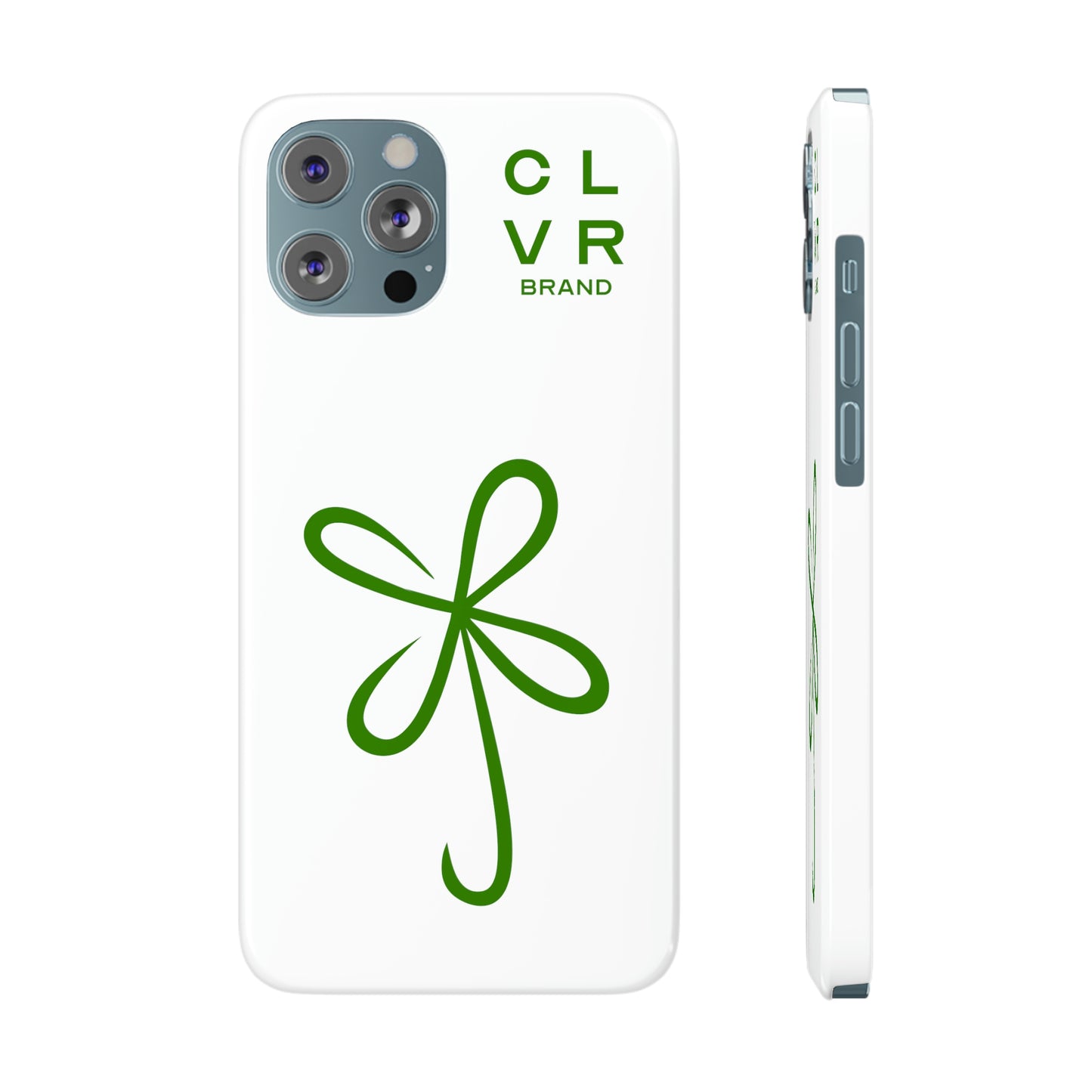 CLVR White+Green iPhone Slim Case