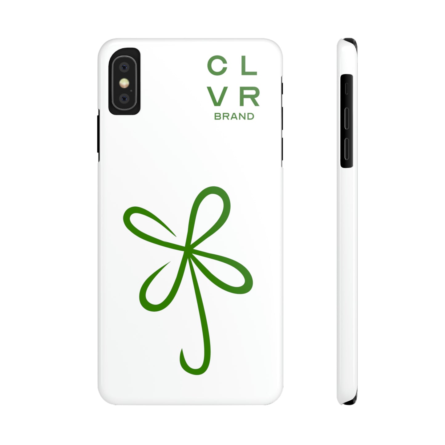 CLVR White+Green iPhone Slim Case