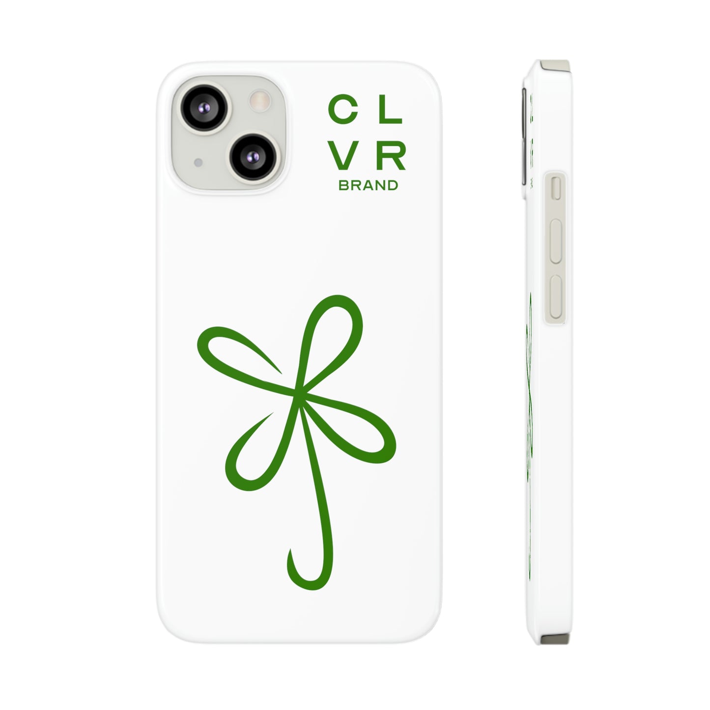CLVR White+Green iPhone Slim Case