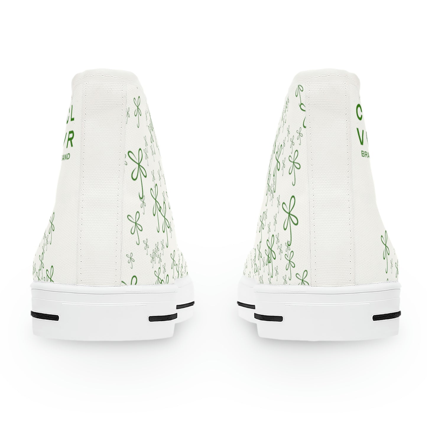 CLVR Women's High Top Sneakers White+Green