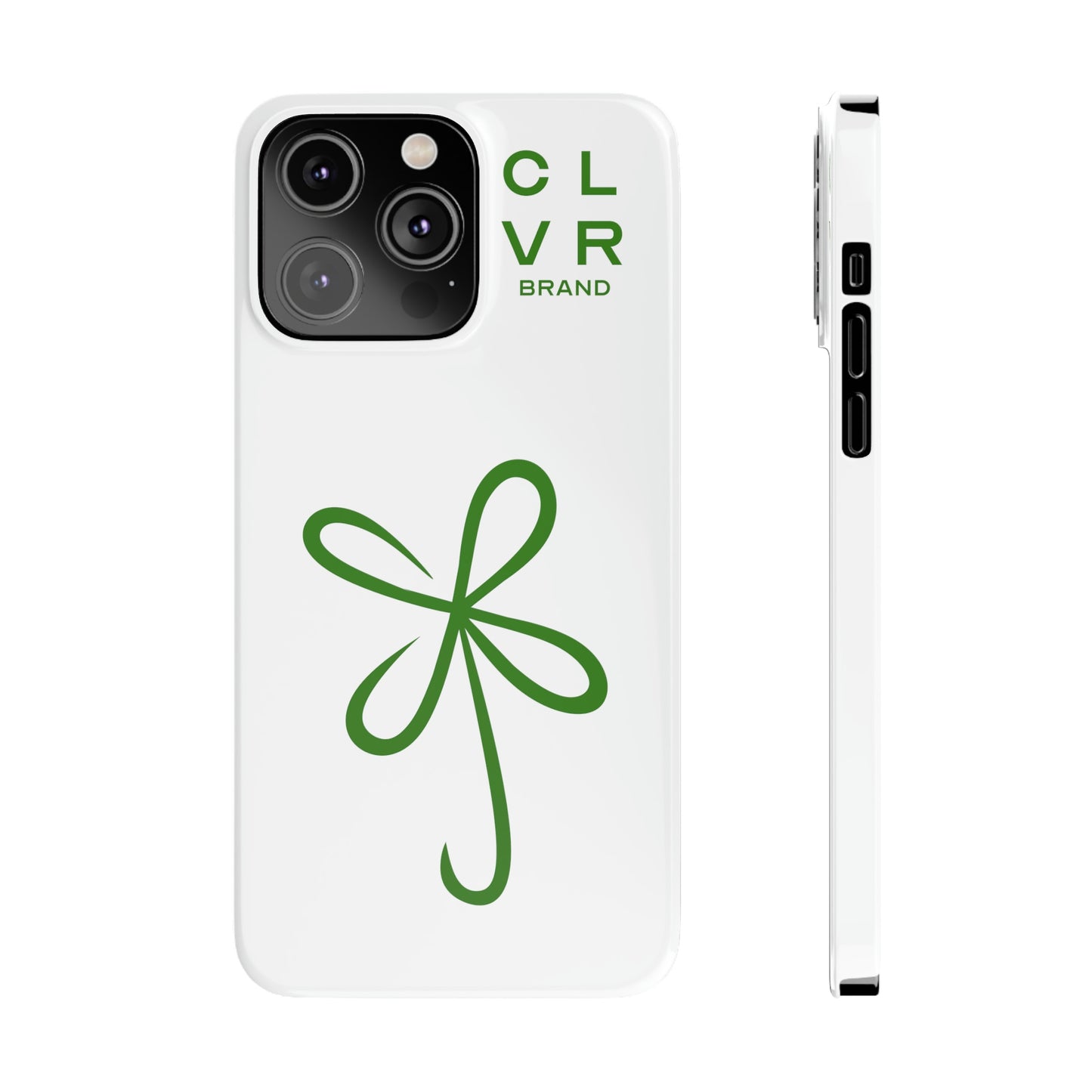 CLVR White+Green iPhone Slim Case
