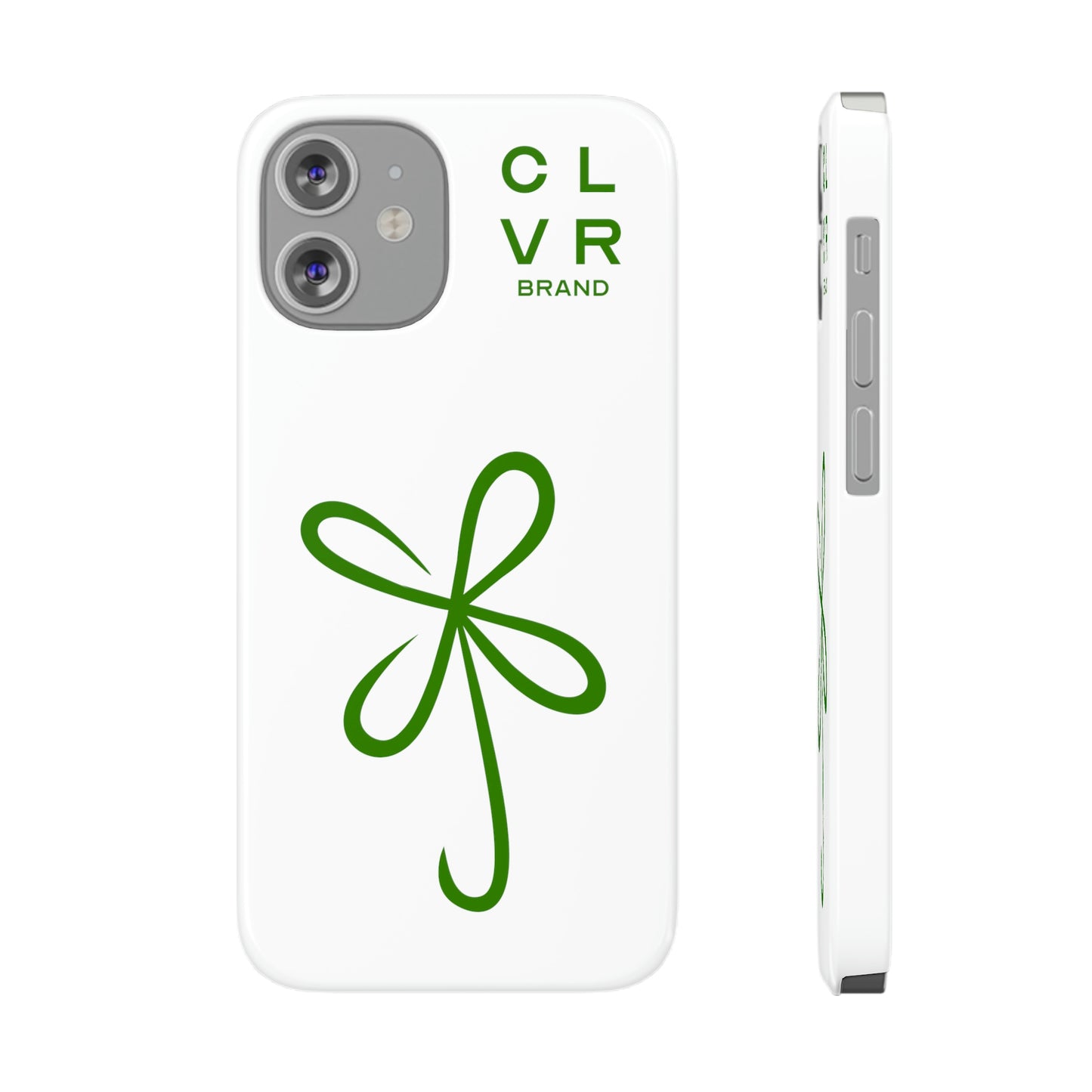 CLVR White+Green iPhone Slim Case