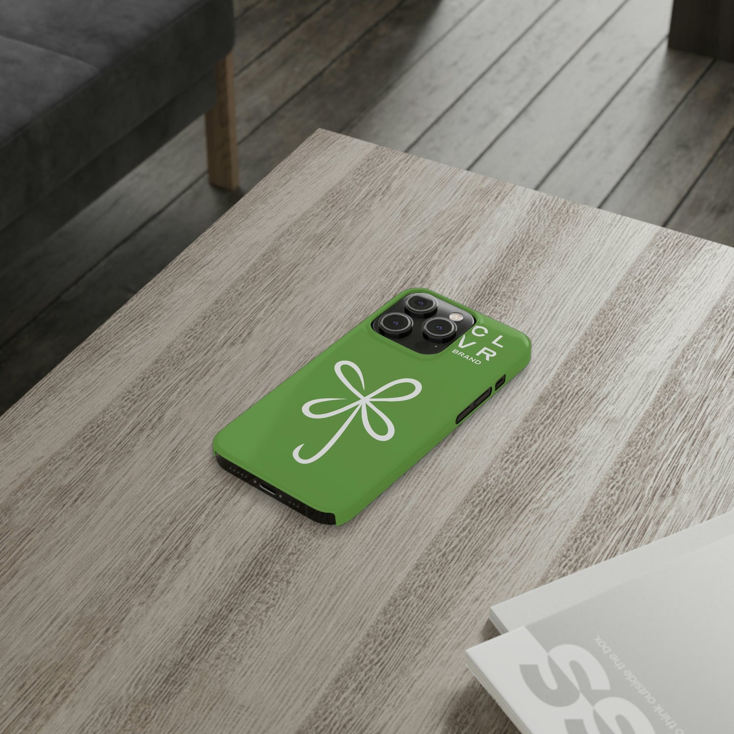 CLVR Green+White iPhone Slim Case