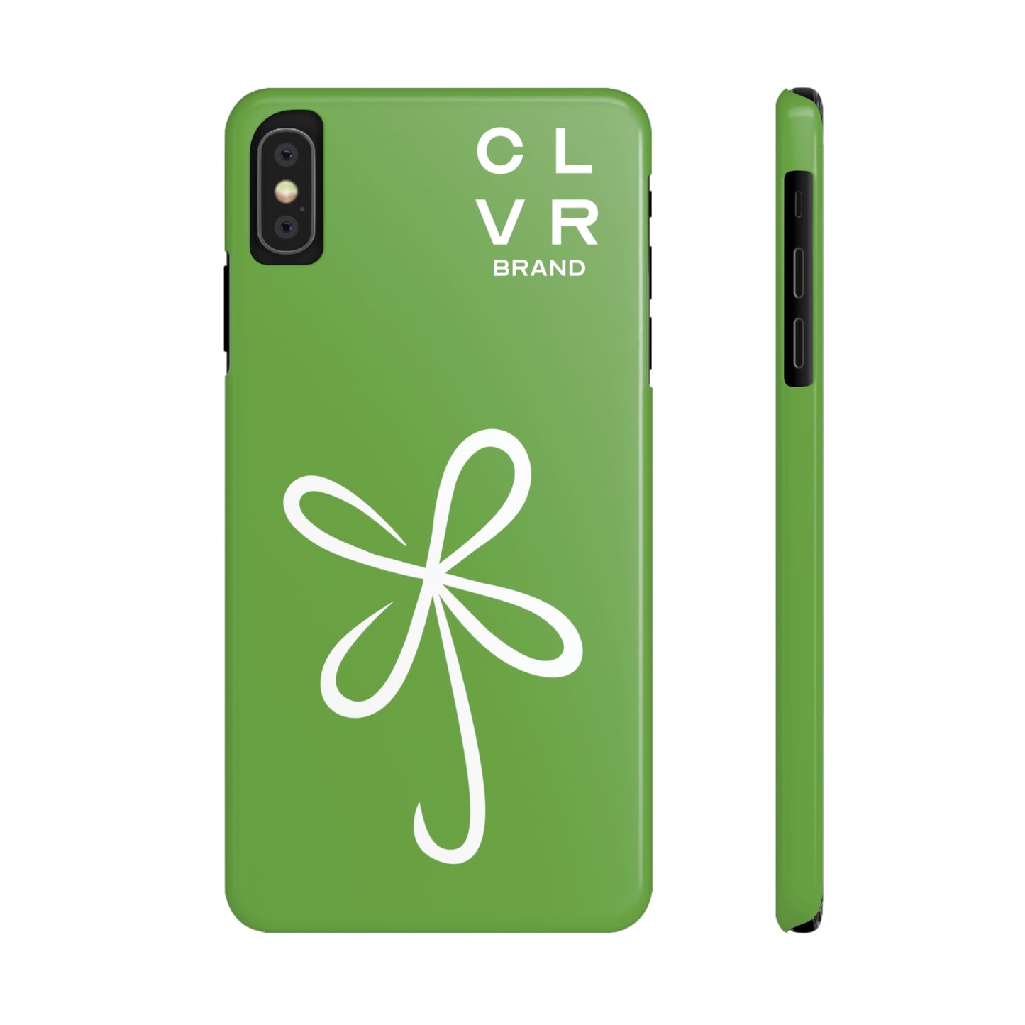 CLVR Green+White iPhone Slim Case
