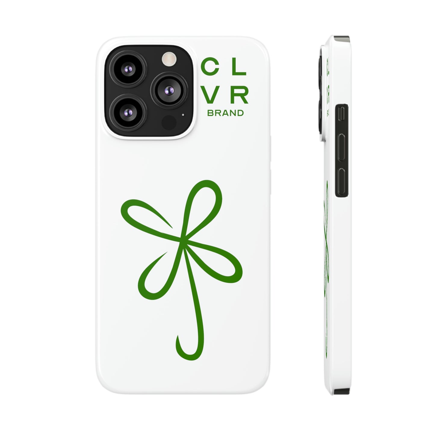 CLVR White+Green iPhone Slim Case