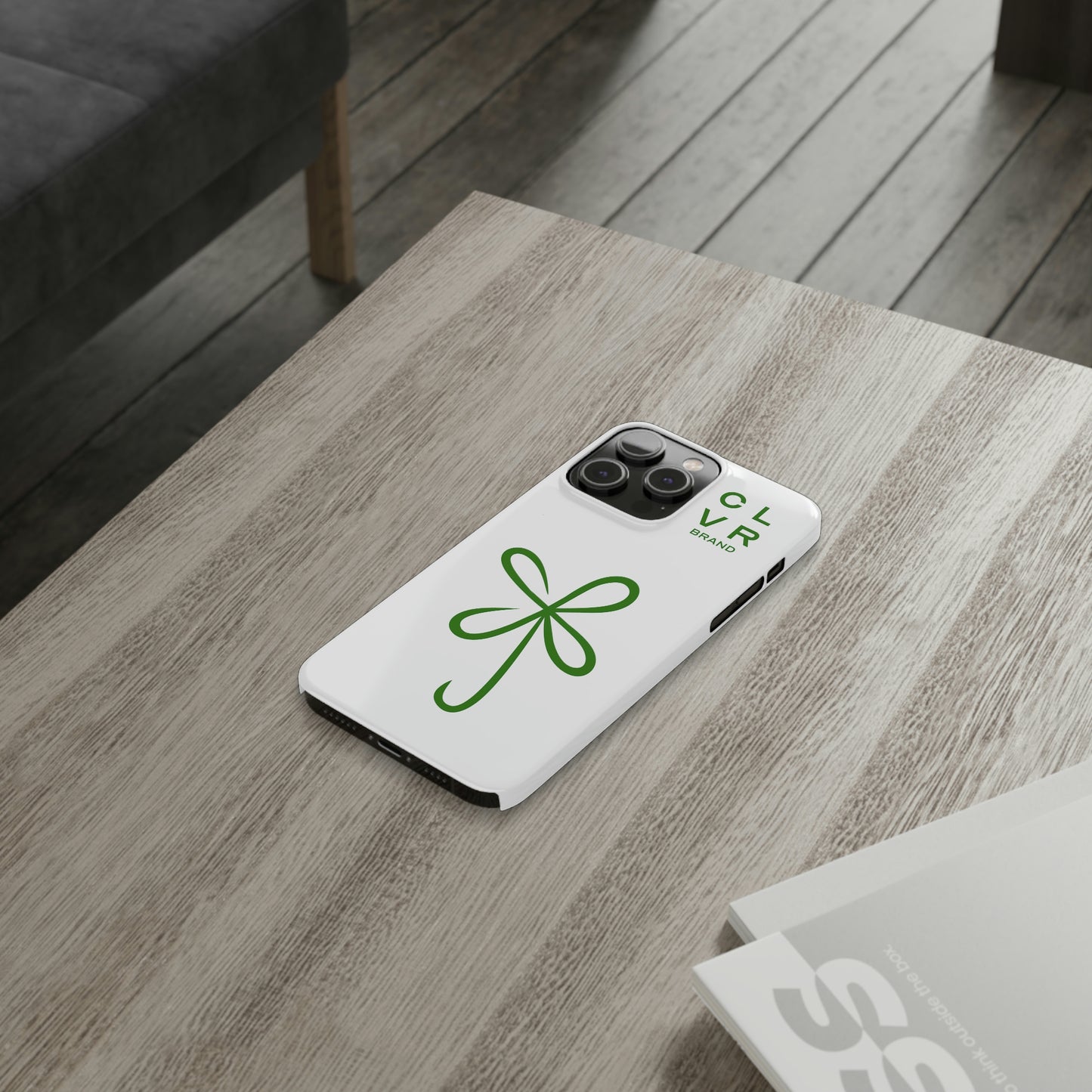 CLVR White+Green iPhone Slim Case