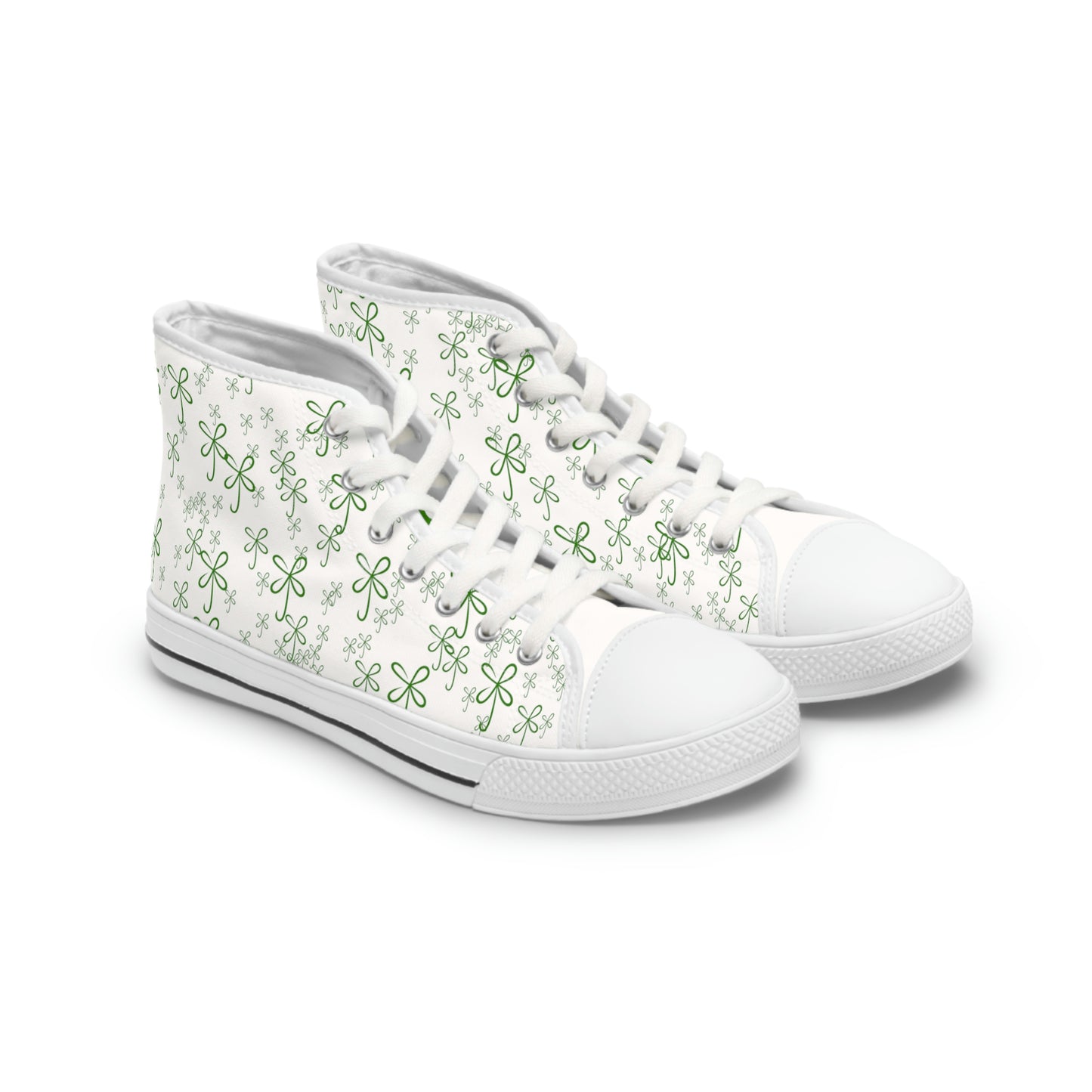 CLVR Women's High Top Sneakers White+Green