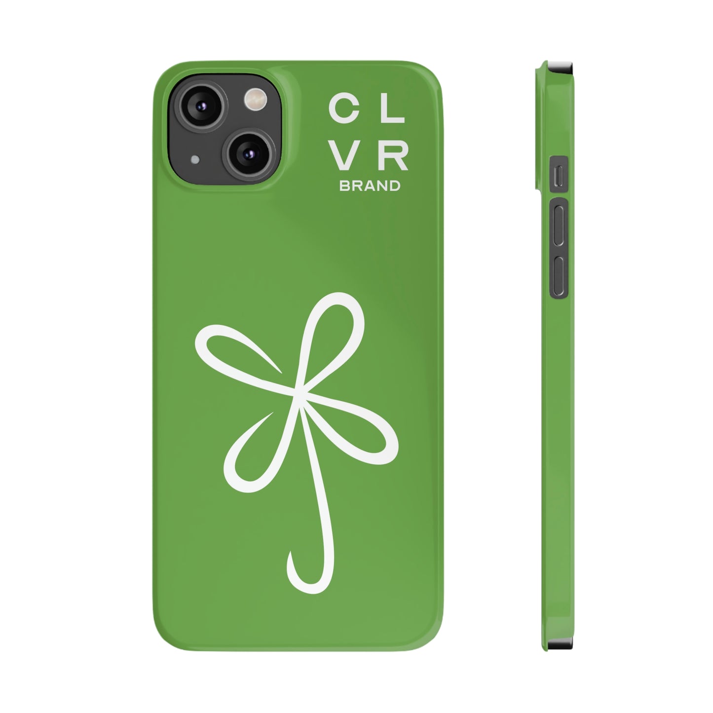 CLVR Green+White iPhone Slim Case