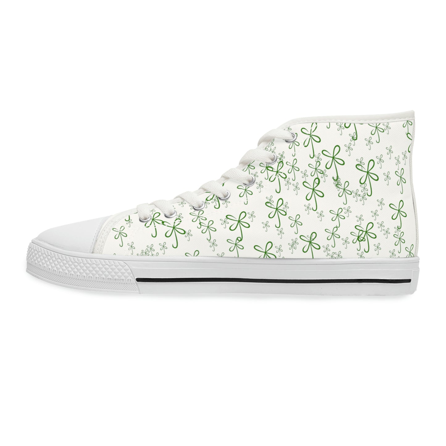 CLVR Women's High Top Sneakers White+Green