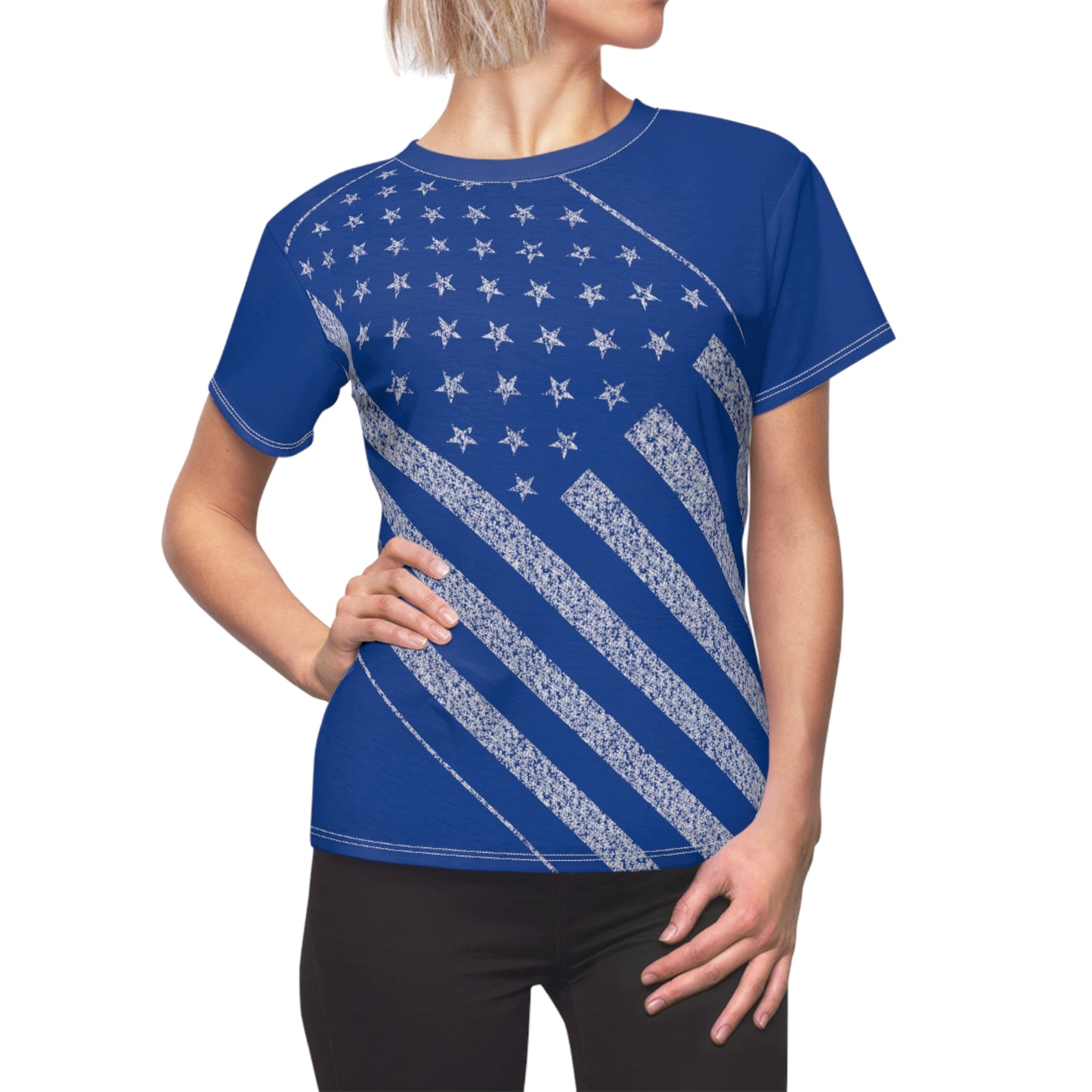 Women's Blue USA Star Spangled Tee